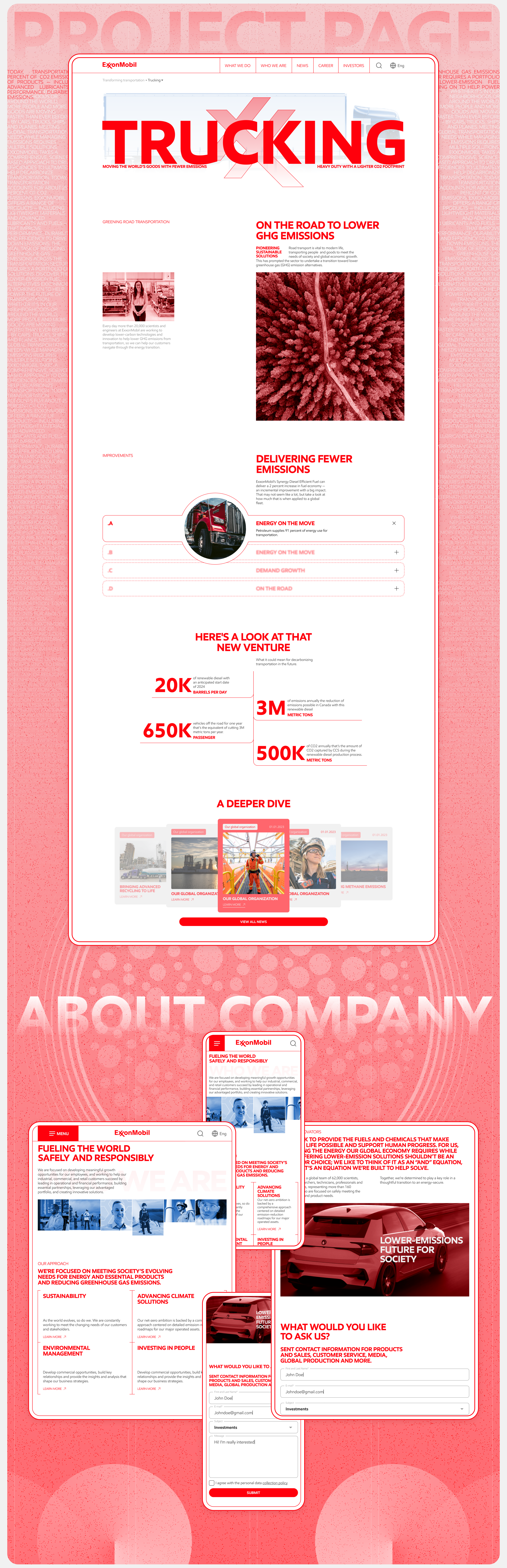 ExxonMobil | Corporate Website Redesign — Изображение №8 — Интерфейсы, 3D на Dprofile