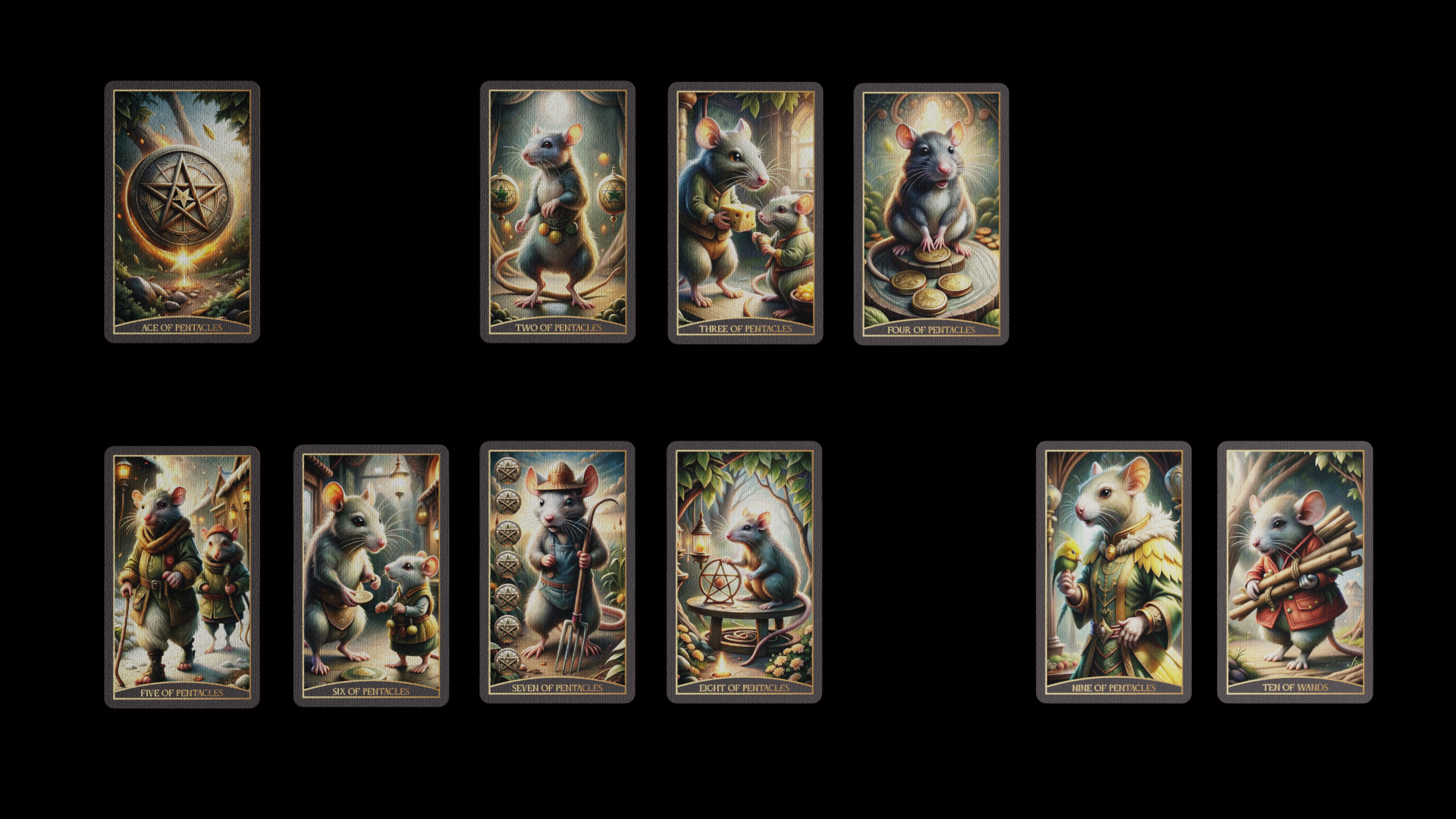 Дизайн 78 карт "Таро Крыс" — Изображение №10 — Иллюстрация, Графика на Dprofile