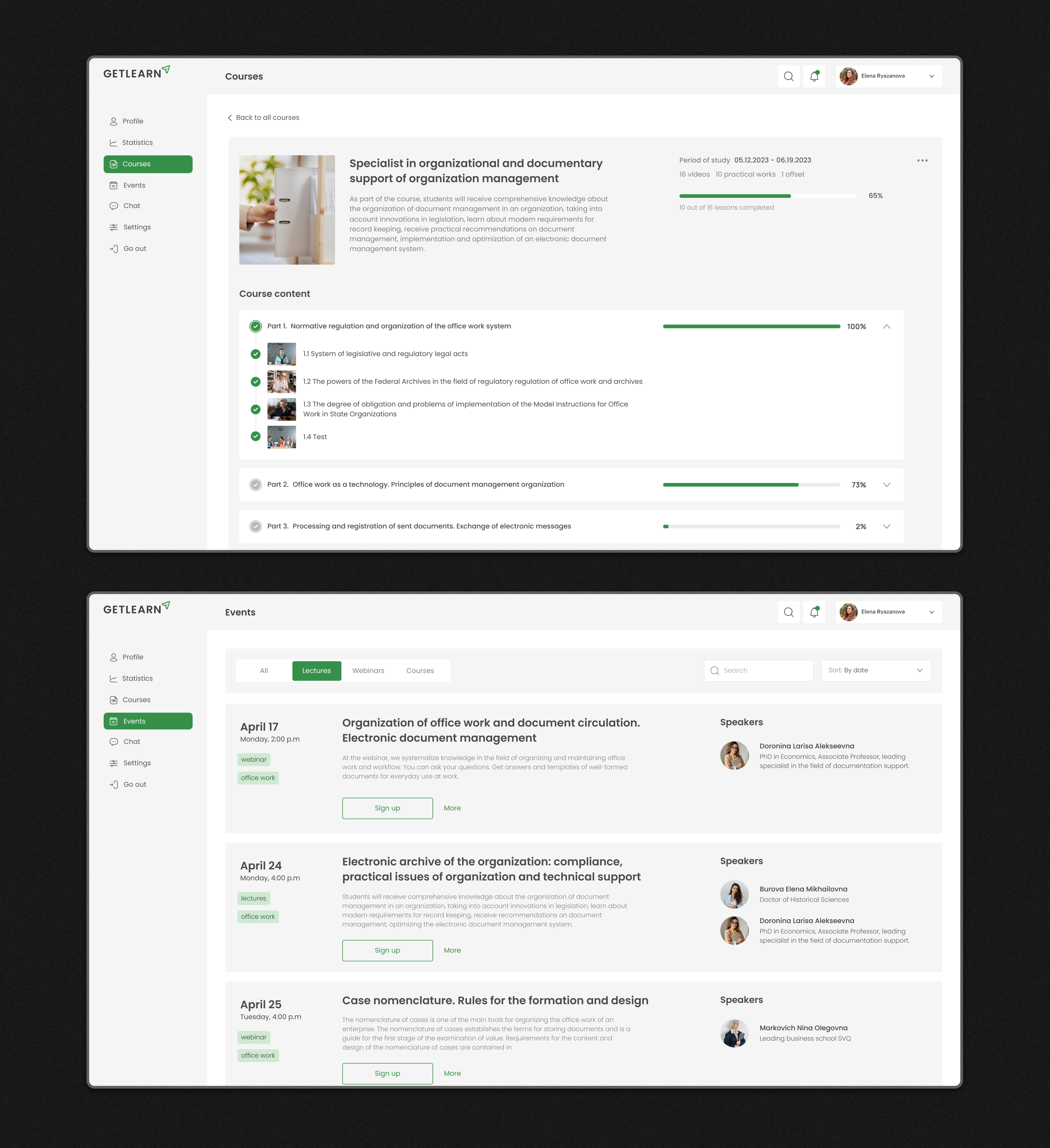 Getlearn │ E-learning platform — Изображение №8 — Интерфейсы, Маркетинг на Dprofile