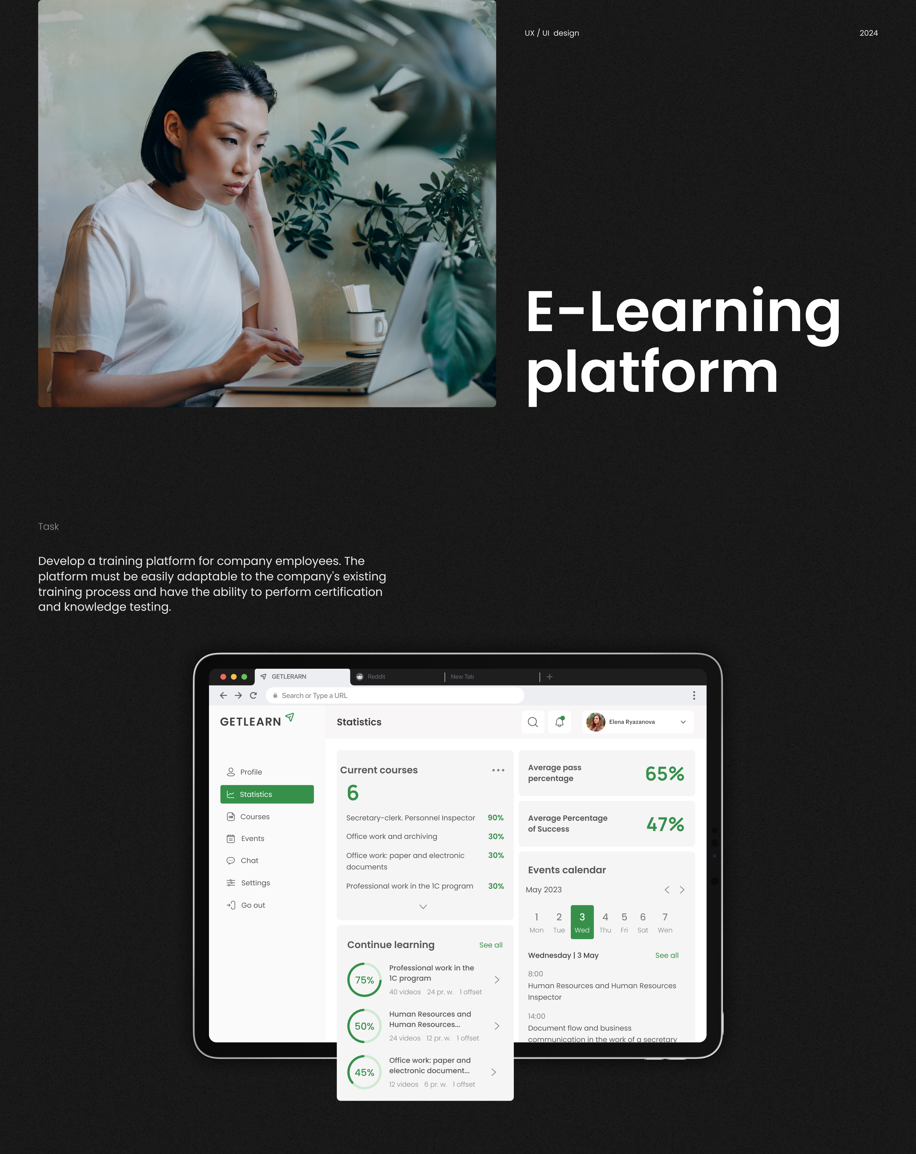 Getlearn │ E-learning platform — Изображение №1 — Интерфейсы, Маркетинг на Dprofile