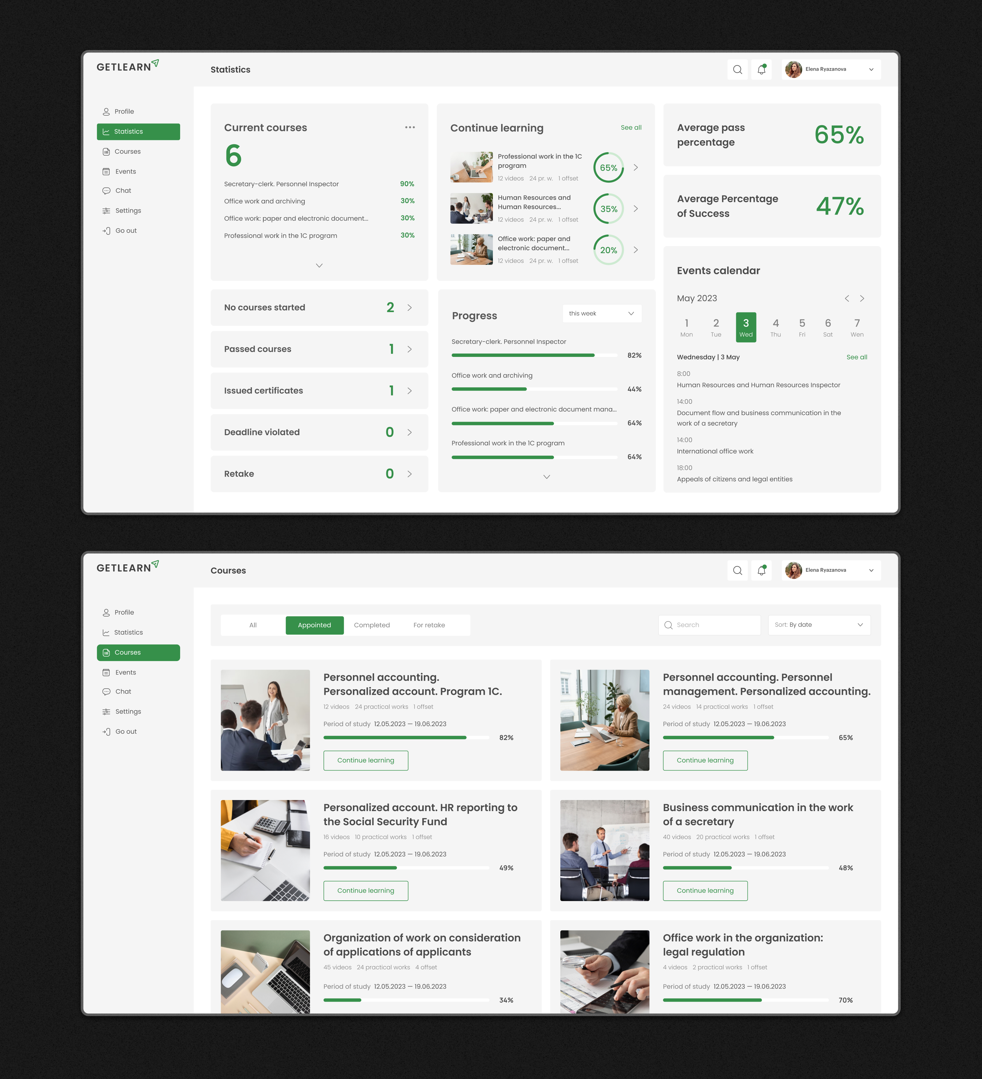 Getlearn │ E-learning platform — Изображение №5 — Интерфейсы, Маркетинг на Dprofile
