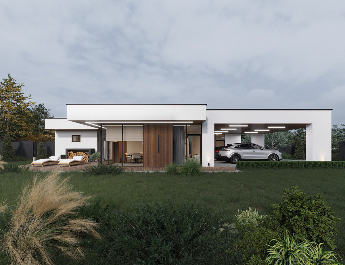 Визуализация здания бани в современном стиле — Изображение №1 — Иллюстрация, 3D на Dprofile