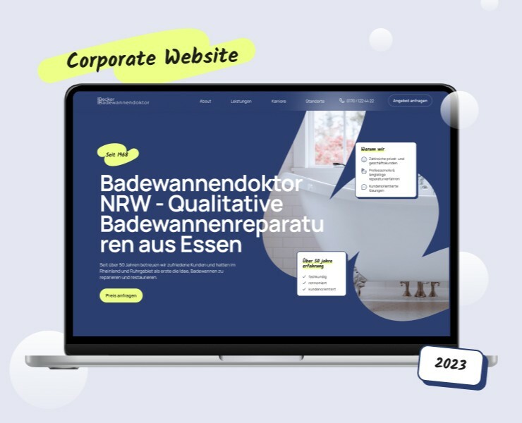 Badewannendoktor |сайт реставрации ван — Интерфейсы на Dprofile