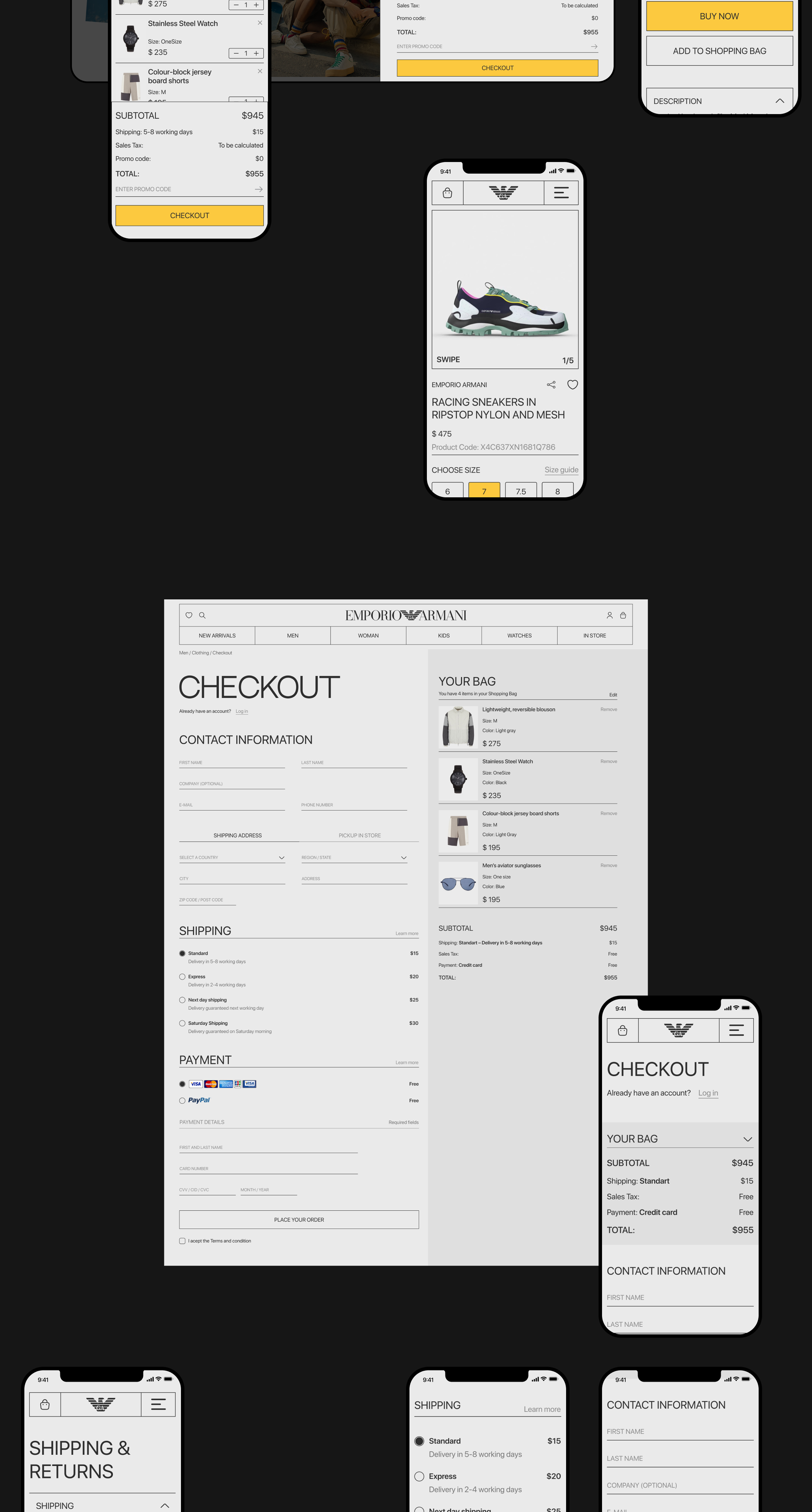 Emporio Armani | E-commerce redesign — Изображение №5 — Интерфейсы на Dprofile