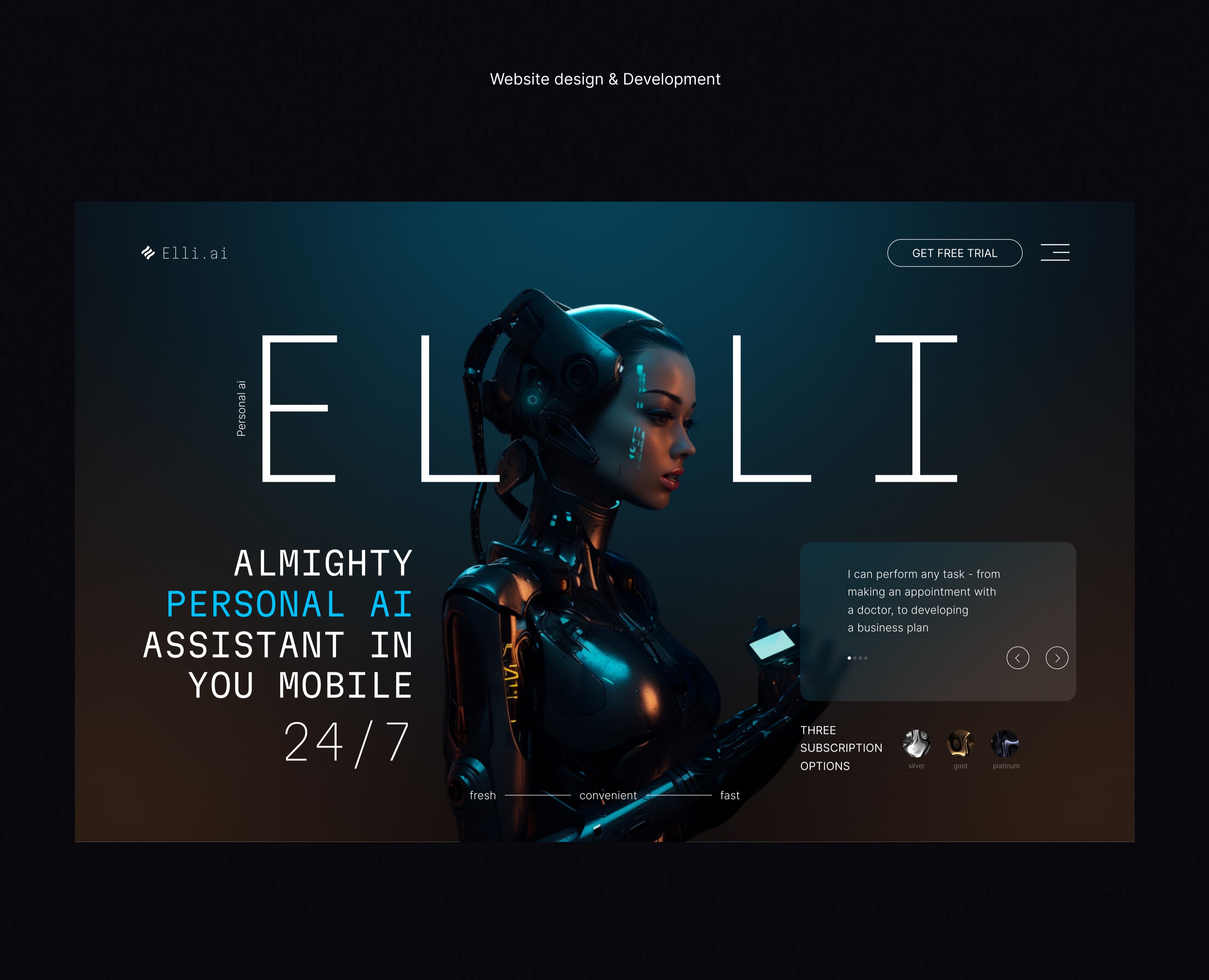 ELLI.ai  (study work) — Интерфейсы на Dprofile