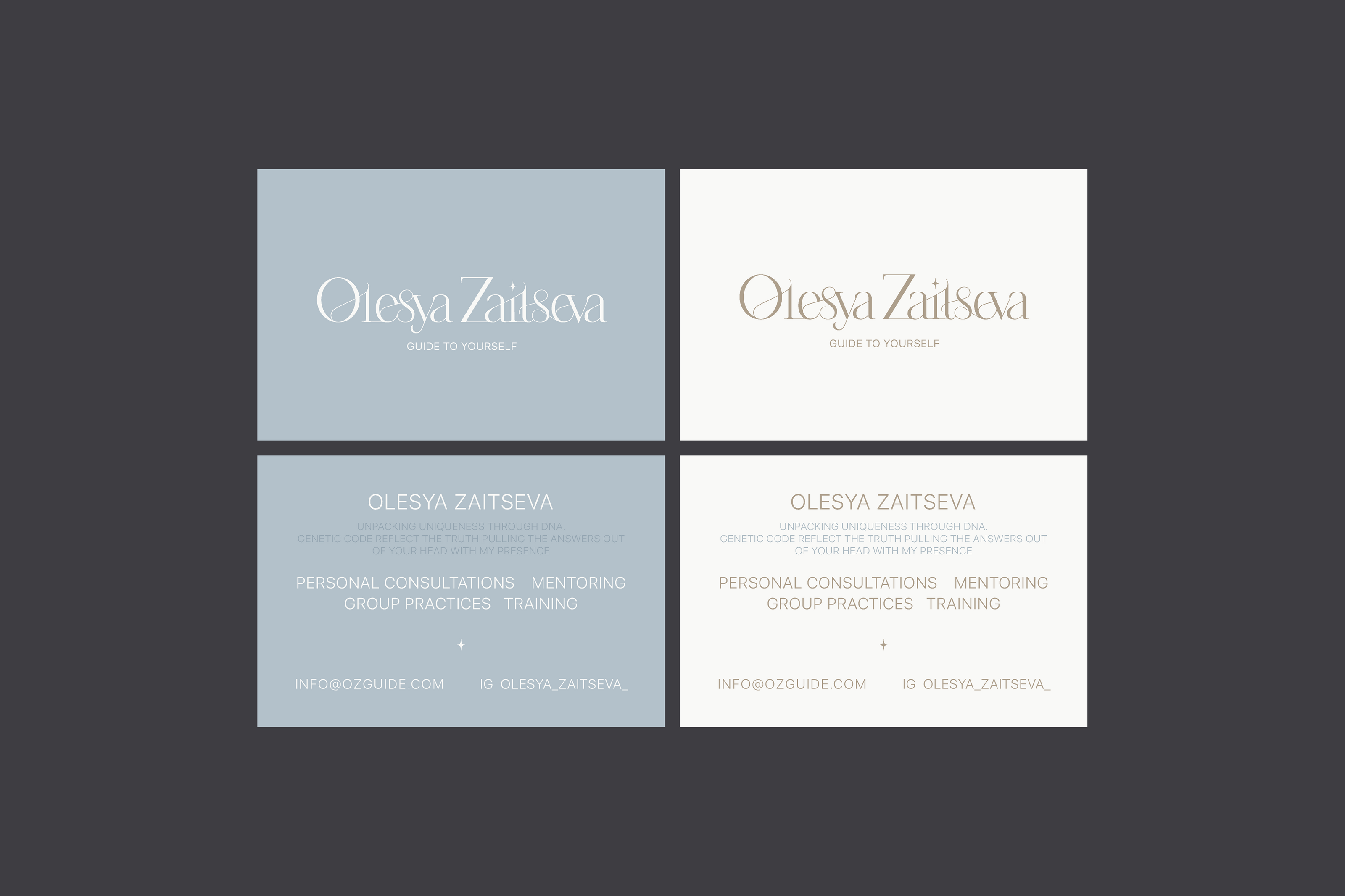 LOGO & VISUAL FOR PERSONAL BRAND OLESYA ZAYTSEVA — Изображение №5 — Брендинг, Графика на Dprofile