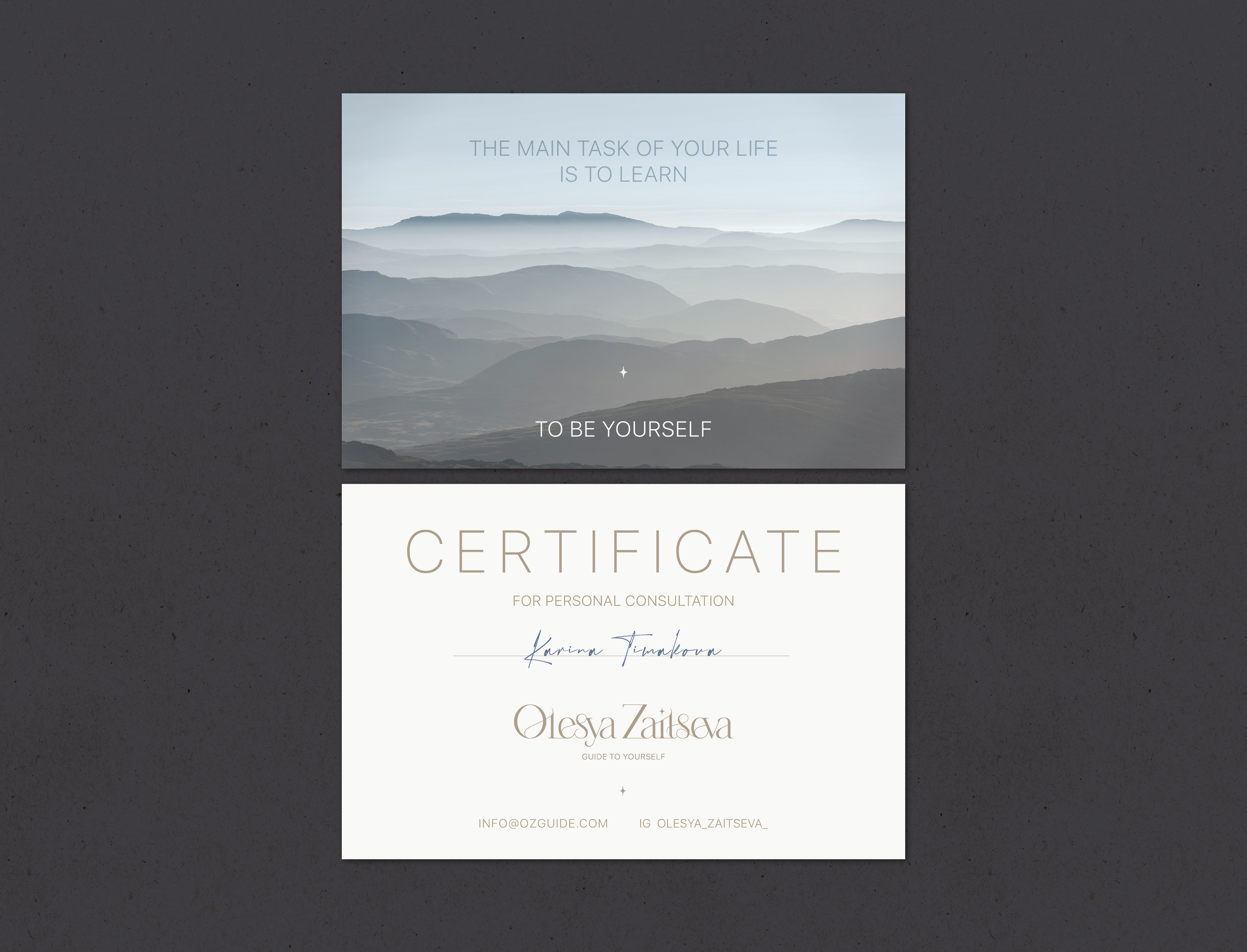 LOGO & VISUAL FOR PERSONAL BRAND OLESYA ZAYTSEVA — Изображение №14 — Брендинг, Графика на Dprofile