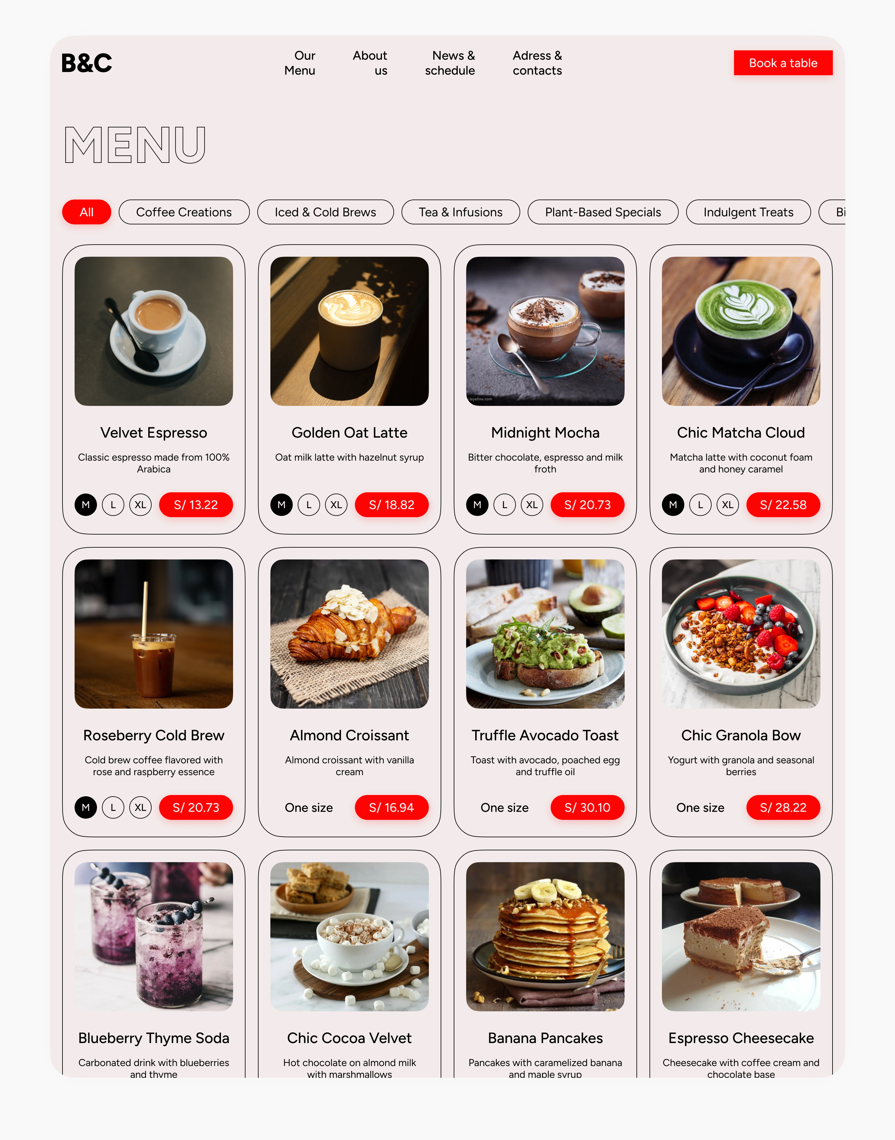 Bean & Chic - Cafe Web Design — Изображение №3 — Интерфейсы на Dprofile