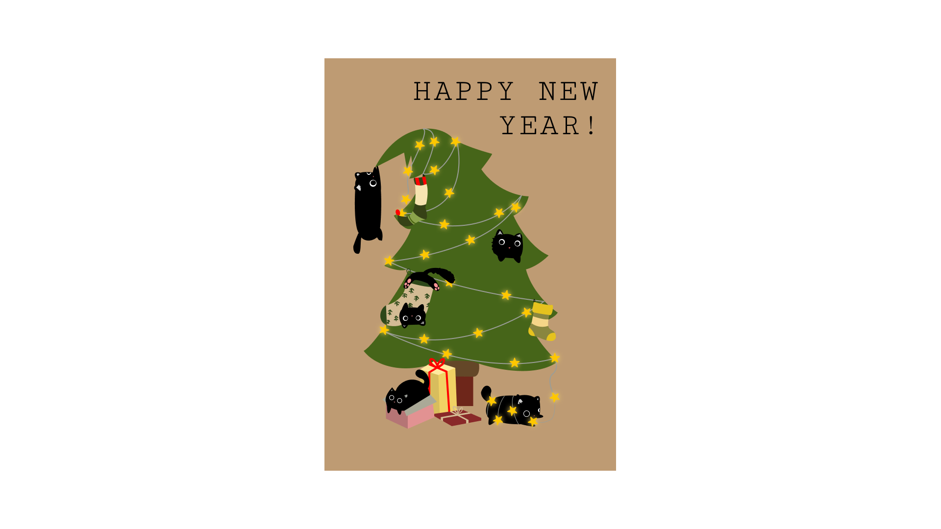 HAPPY NEW YEAR открытка с новым годом — Изображение №1 — Иллюстрация, Графика на Dprofile