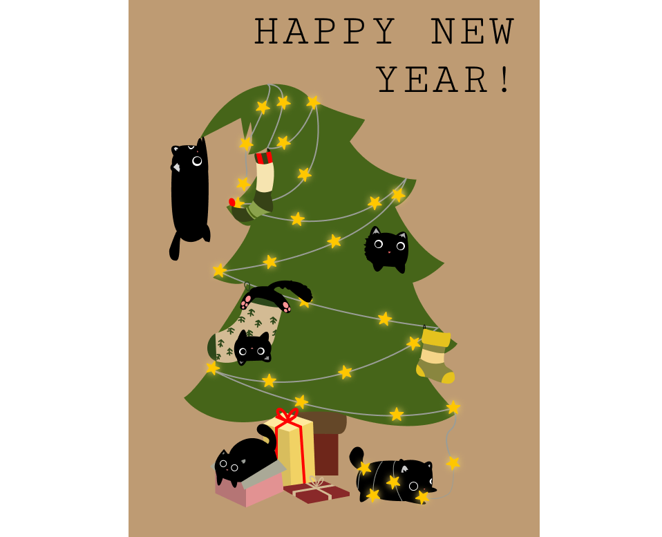HAPPY NEW YEAR открытка с новым годом — Иллюстрация, Графика на Dprofile