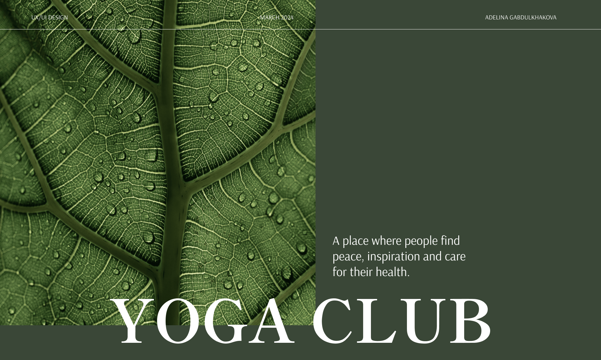 Yoga Club — Изображение №1 — Интерфейсы на Dprofile
