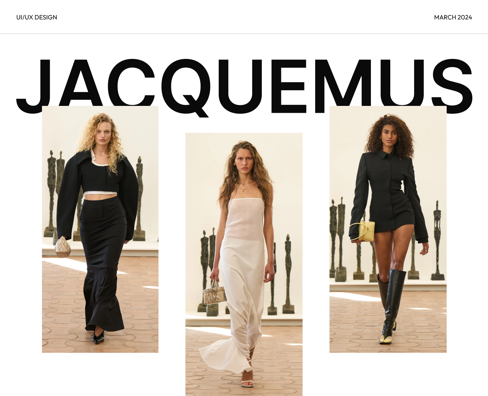 Jacquemus website — Интерфейсы, Анимация на Dprofile