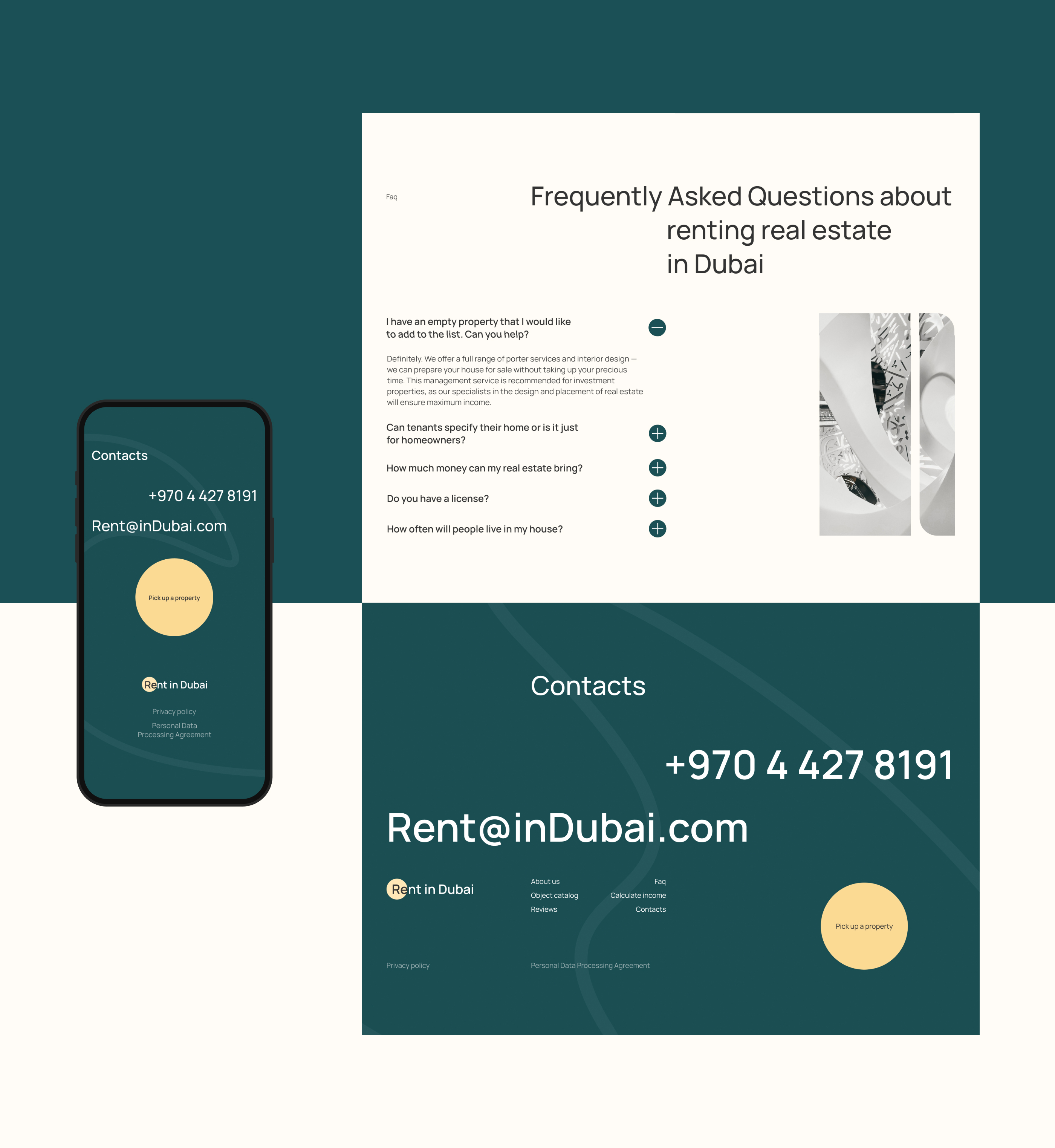 Landing page Аренда недвижимости в Дубае — Изображение №4 — Интерфейсы, Маркетинг на Dprofile