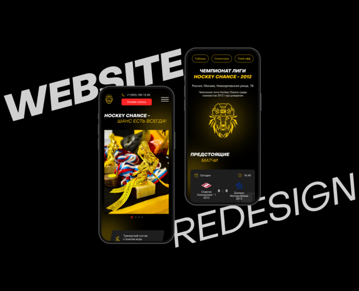 Редизайн сайта школы хоккея/Redesign website — Интерфейсы, Брендинг, Графика на Dprofile