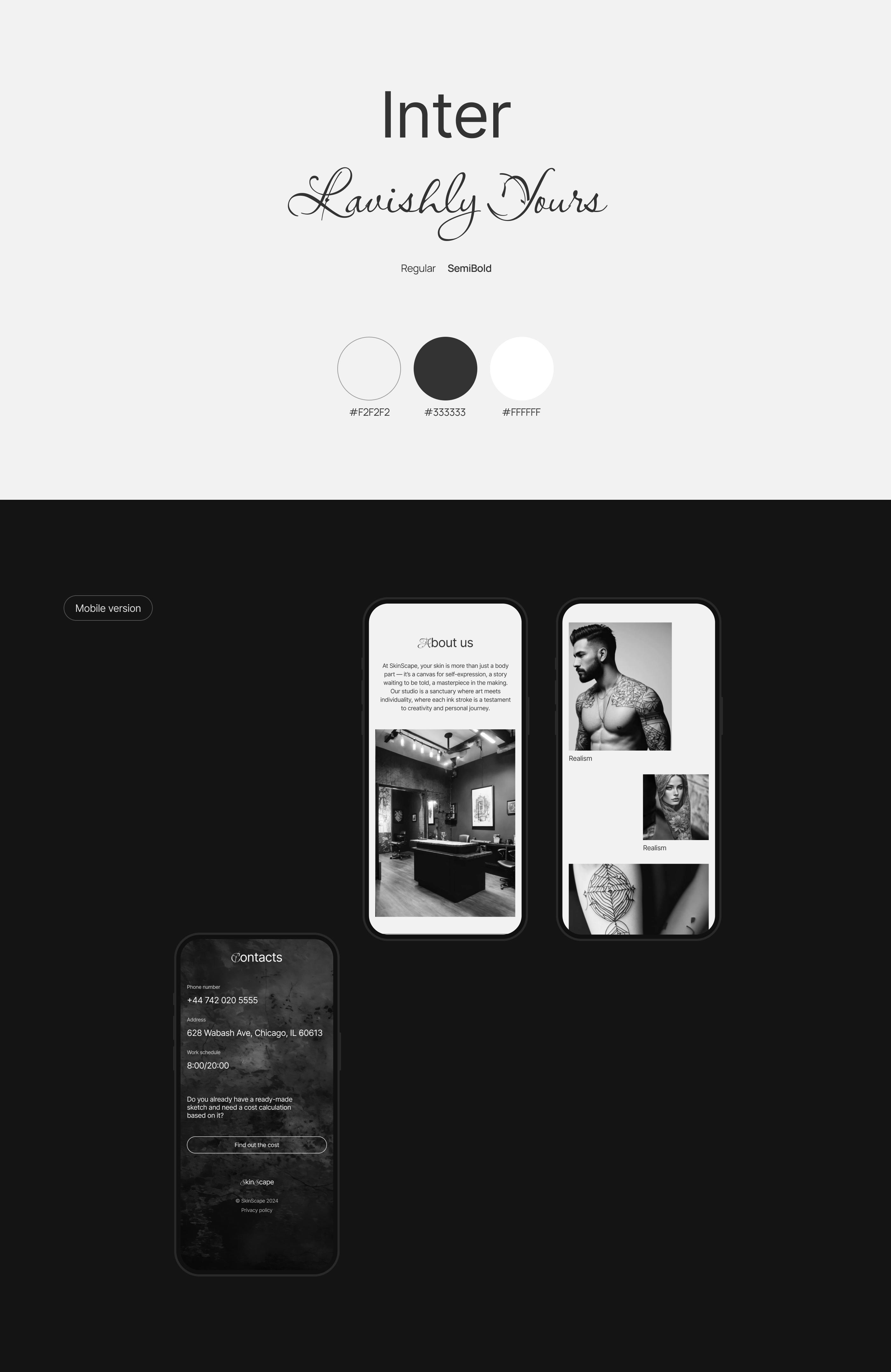 Landing page tattoo studio — Изображение №5 — Интерфейсы, Графика на Dprofile