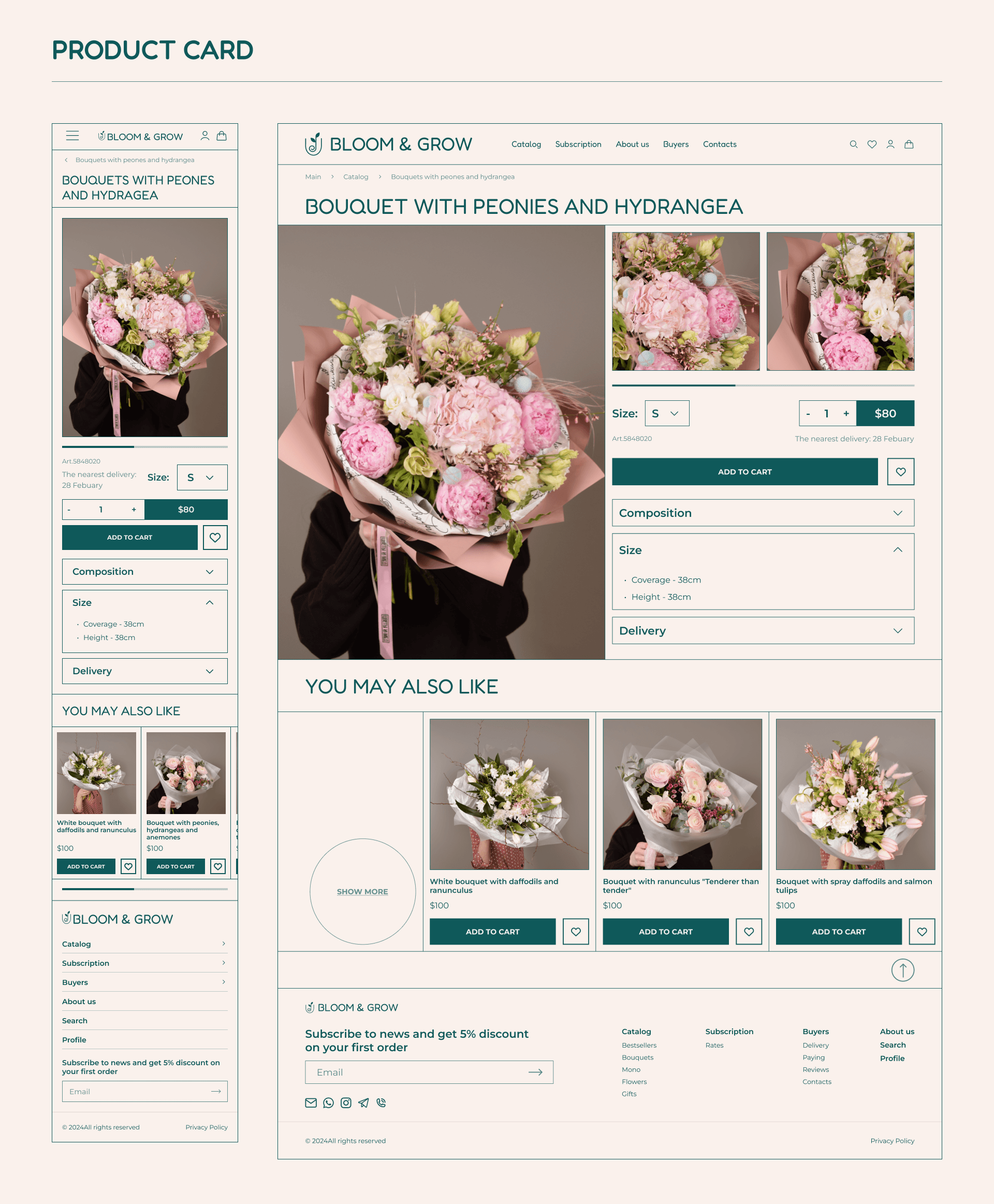 Online flower store Bloom&Grow — Изображение №10 — Интерфейсы на Dprofile