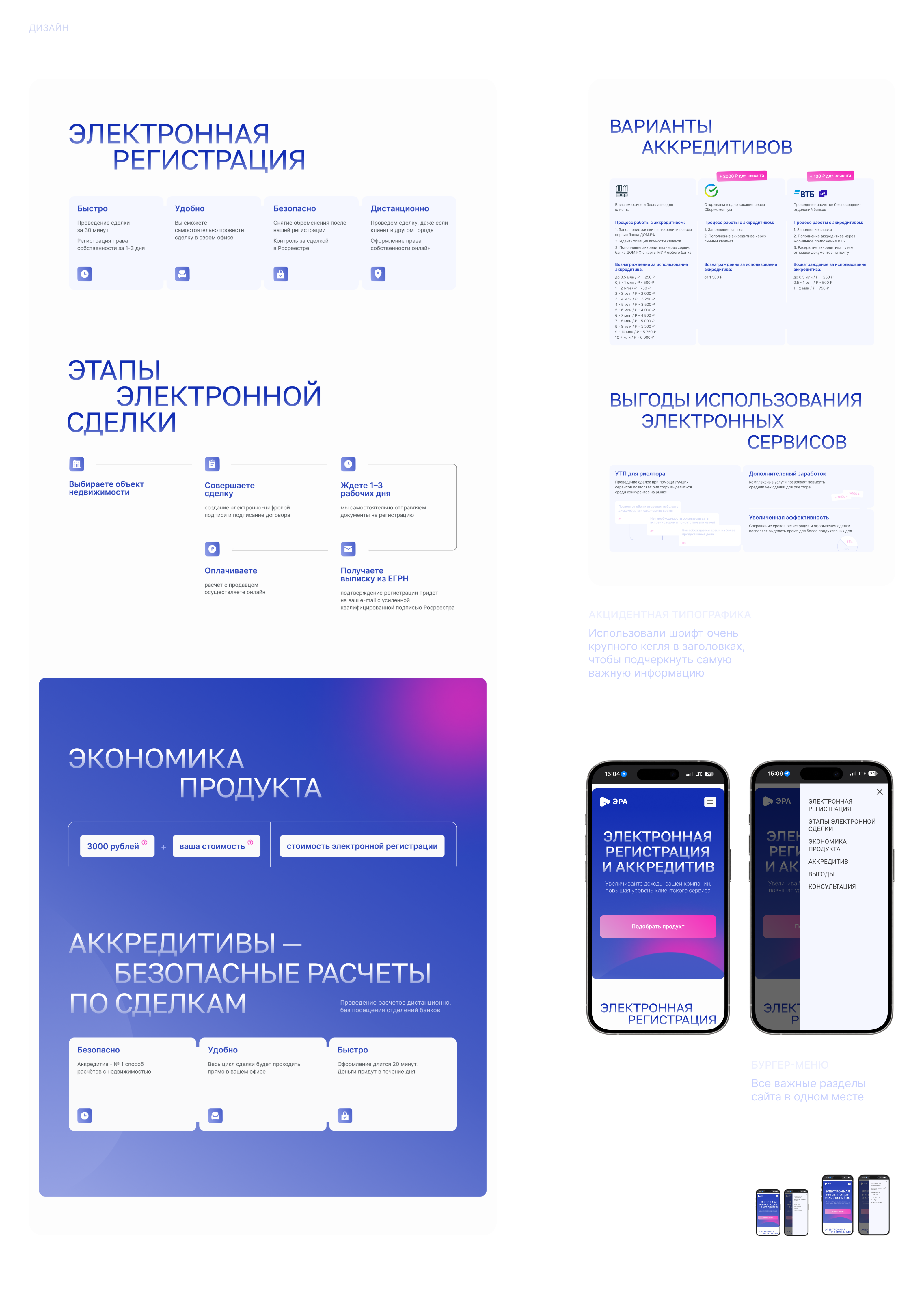 Электронная регистрация и аккредитив | Сайт | UI/UX — Изображение №3 — Интерфейсы, Маркетинг на Dprofile