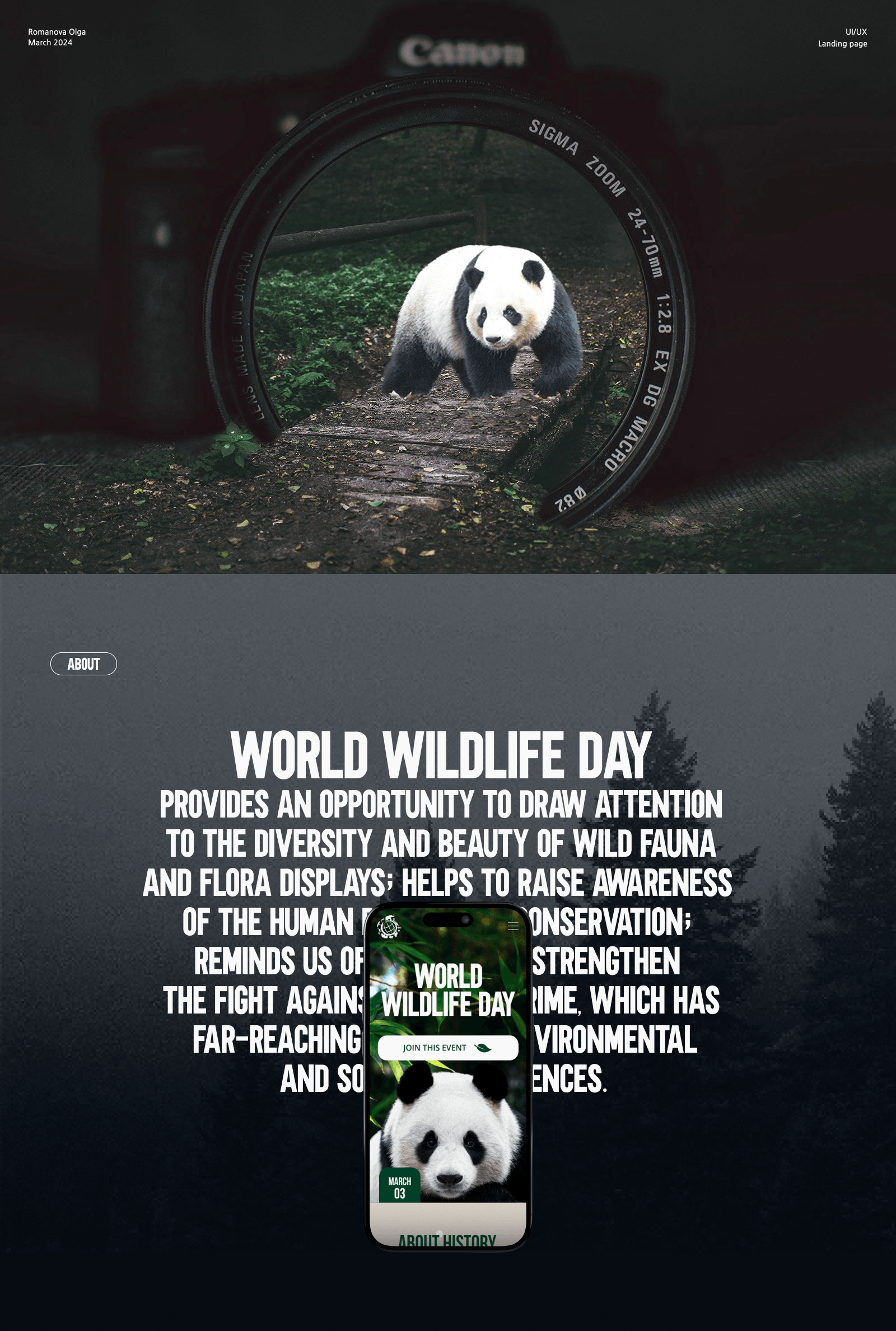 World Wildlife Day | Landing page — Изображение №1 — Интерфейсы, Графика на Dprofile