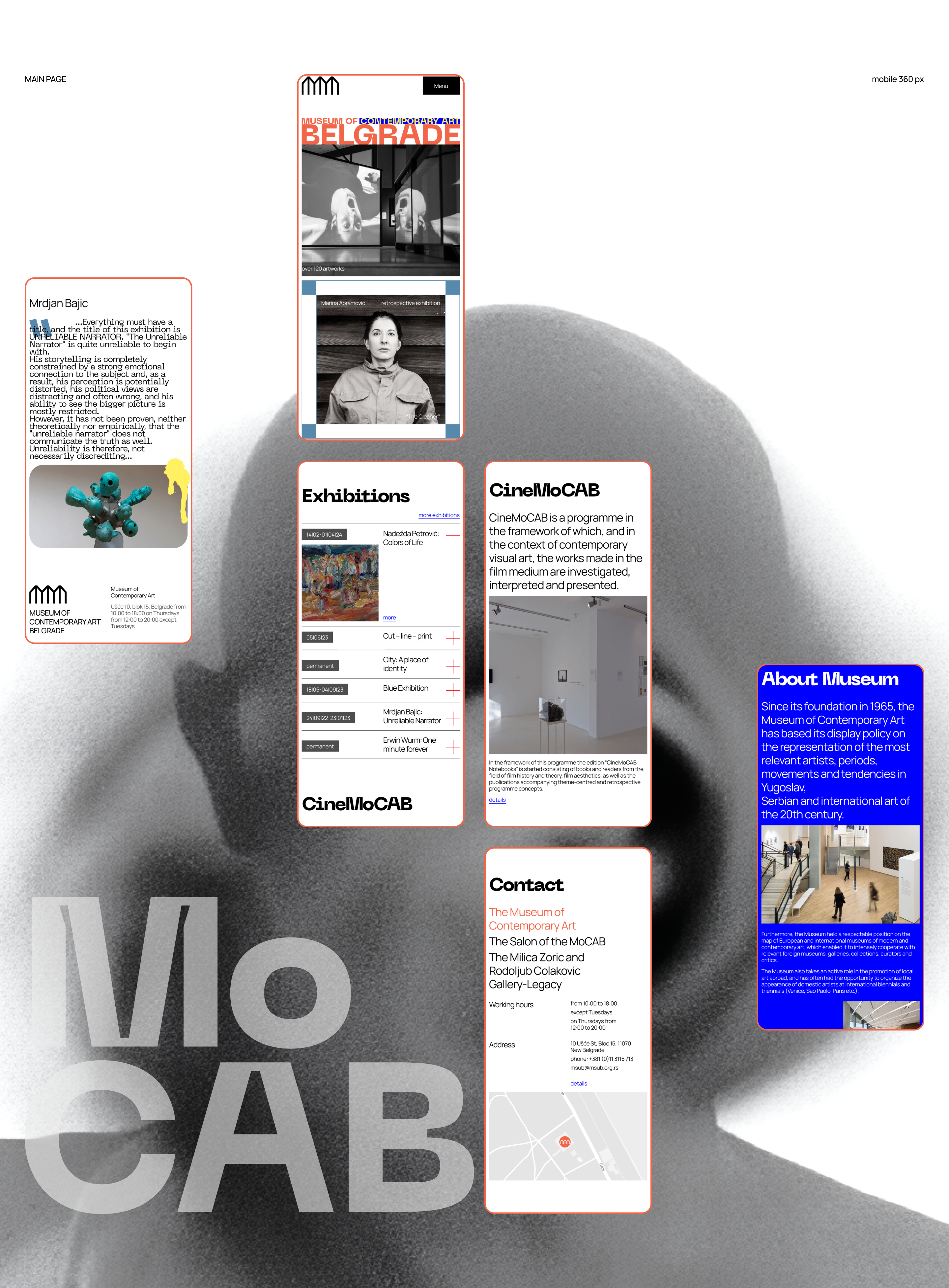 MoCAB BELGRADE | Corporate website redesign — Изображение №3 — Интерфейсы, Брендинг на Dprofile