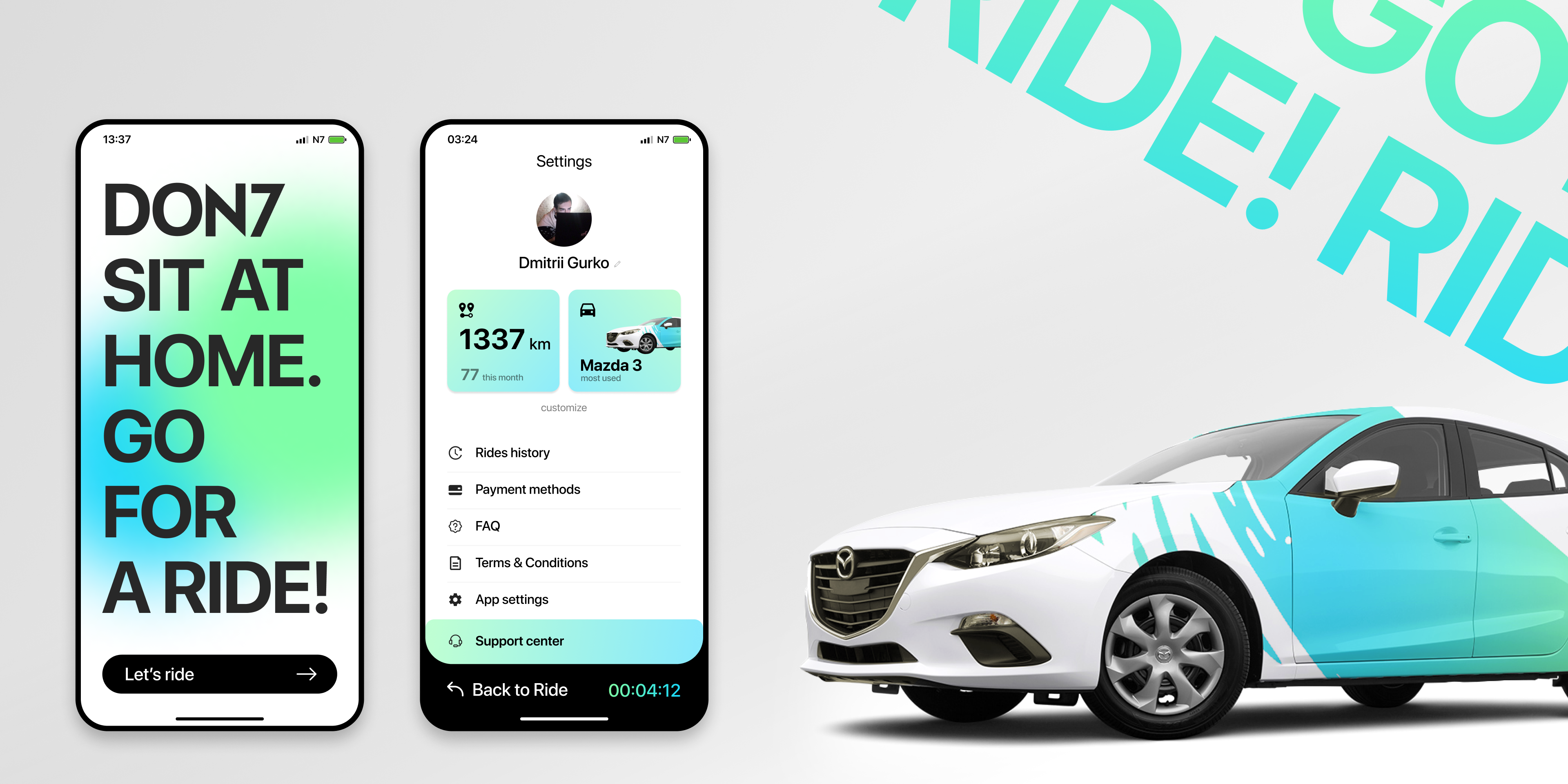 Concept car-sharing app — Изображение №1 — Графика, Интерфейсы на Dprofile