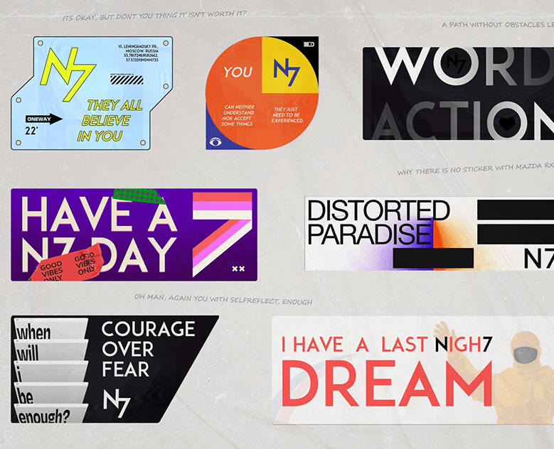 N7 stickers — Иллюстрация, Графика на Dprofile