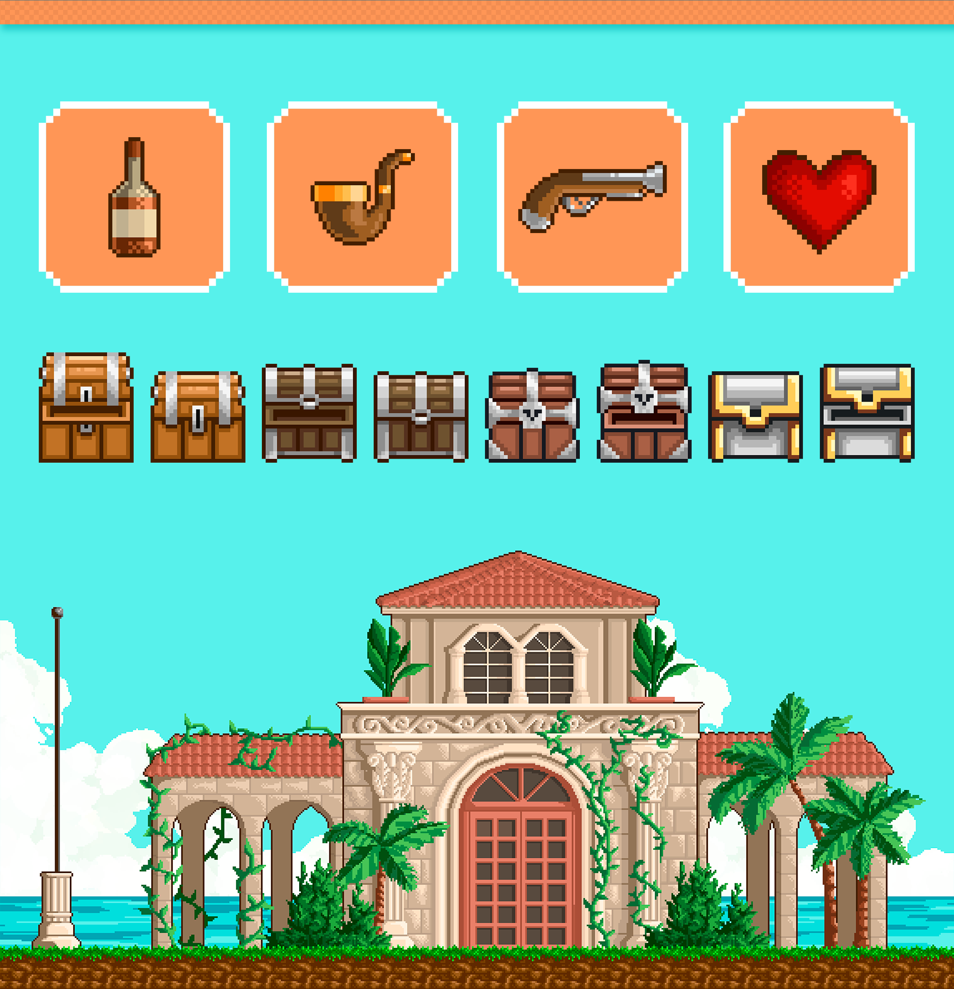Pixel arts and animations for game Капитан Джек — Изображение №4 — Иллюстрация, Анимация на Dprofile