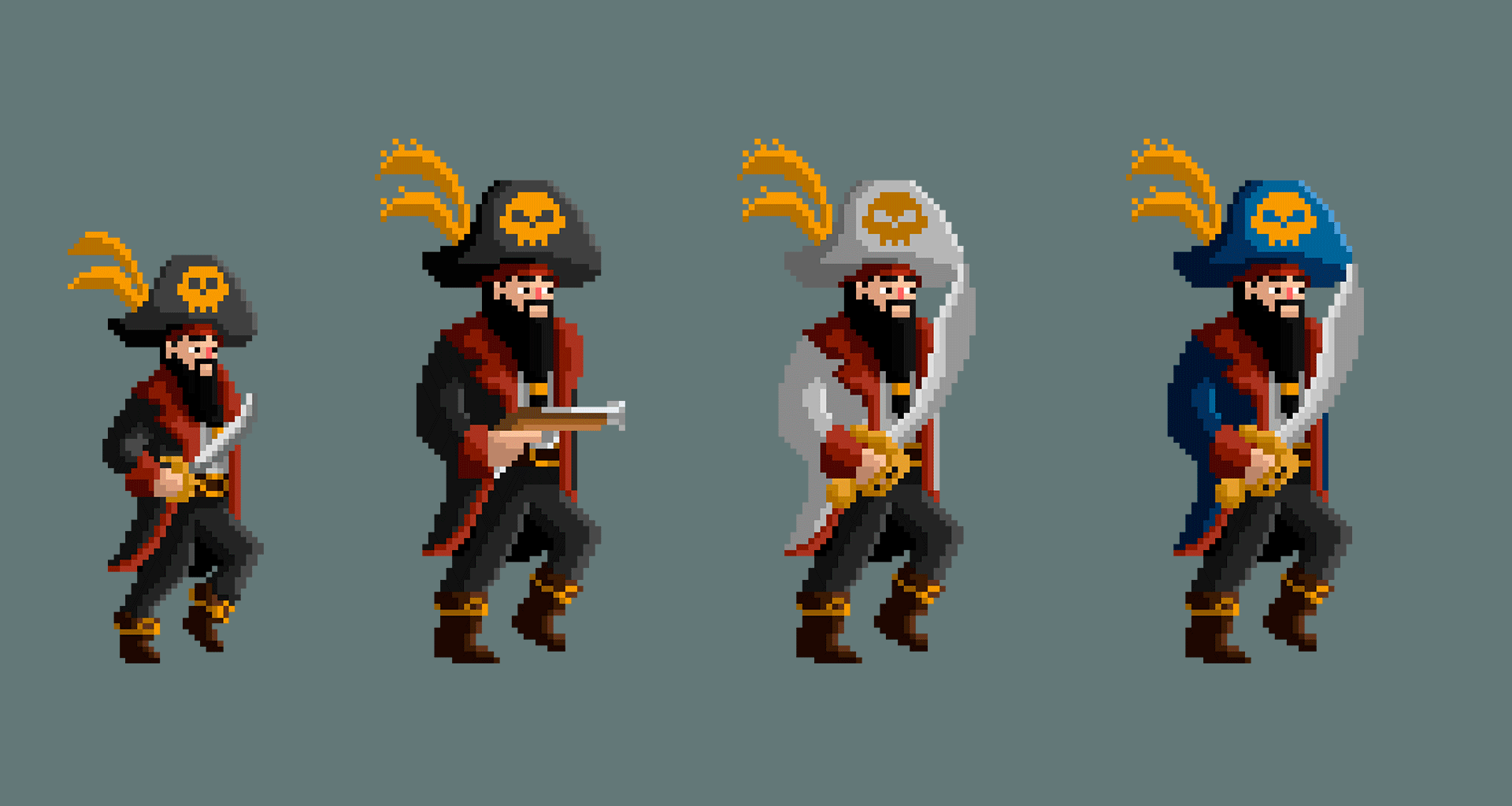 Pixel arts and animations for game Капитан Джек — Изображение №3 — Иллюстрация, Анимация на Dprofile