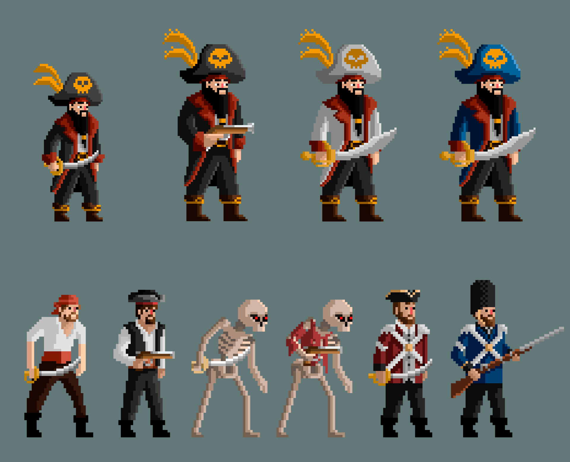 Pixel arts and animations for game Капитан Джек — Иллюстрация, Анимация на Dprofile