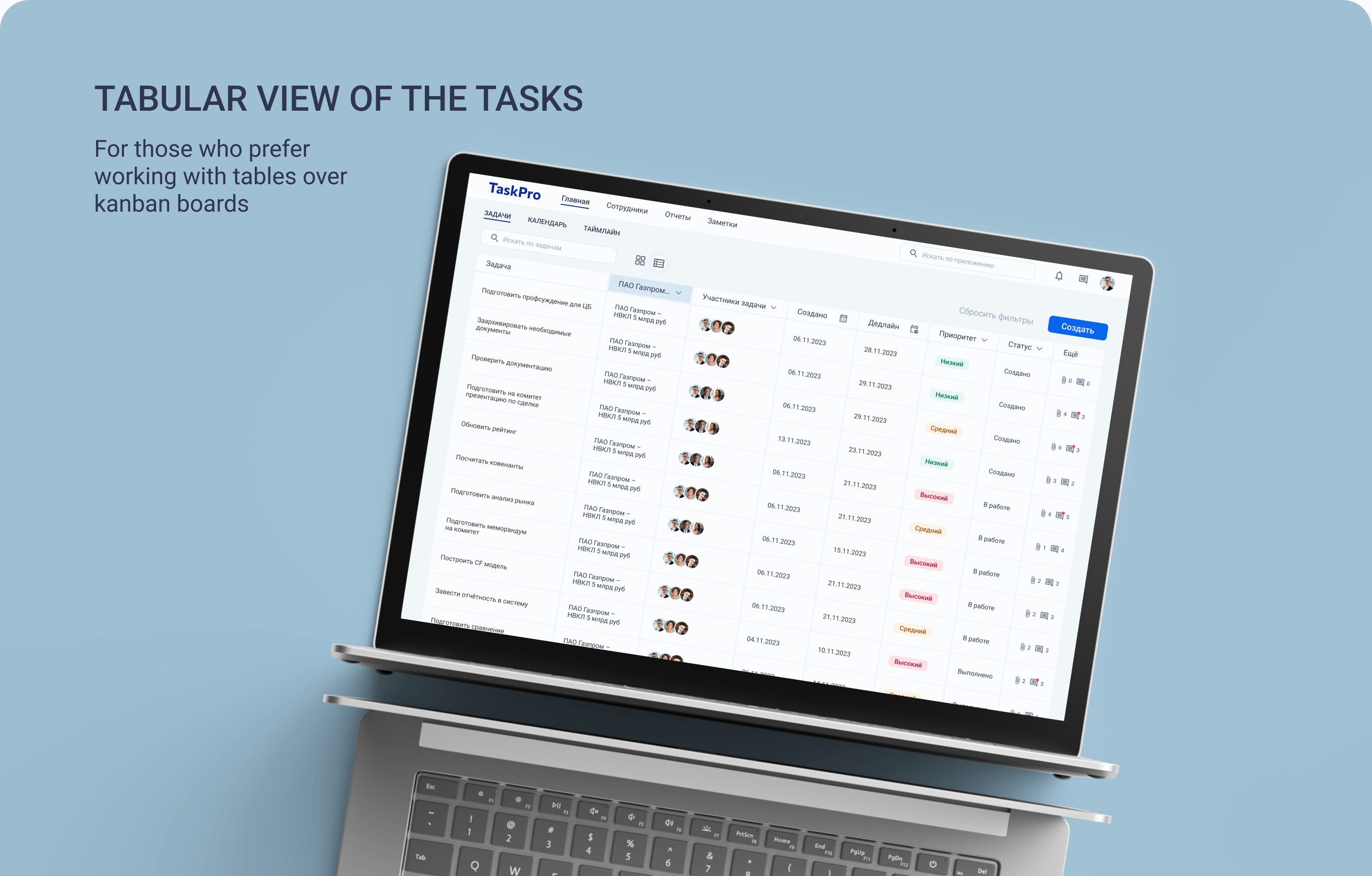 TaskPro — project management application — Изображение №7 — Интерфейсы на Dprofile
