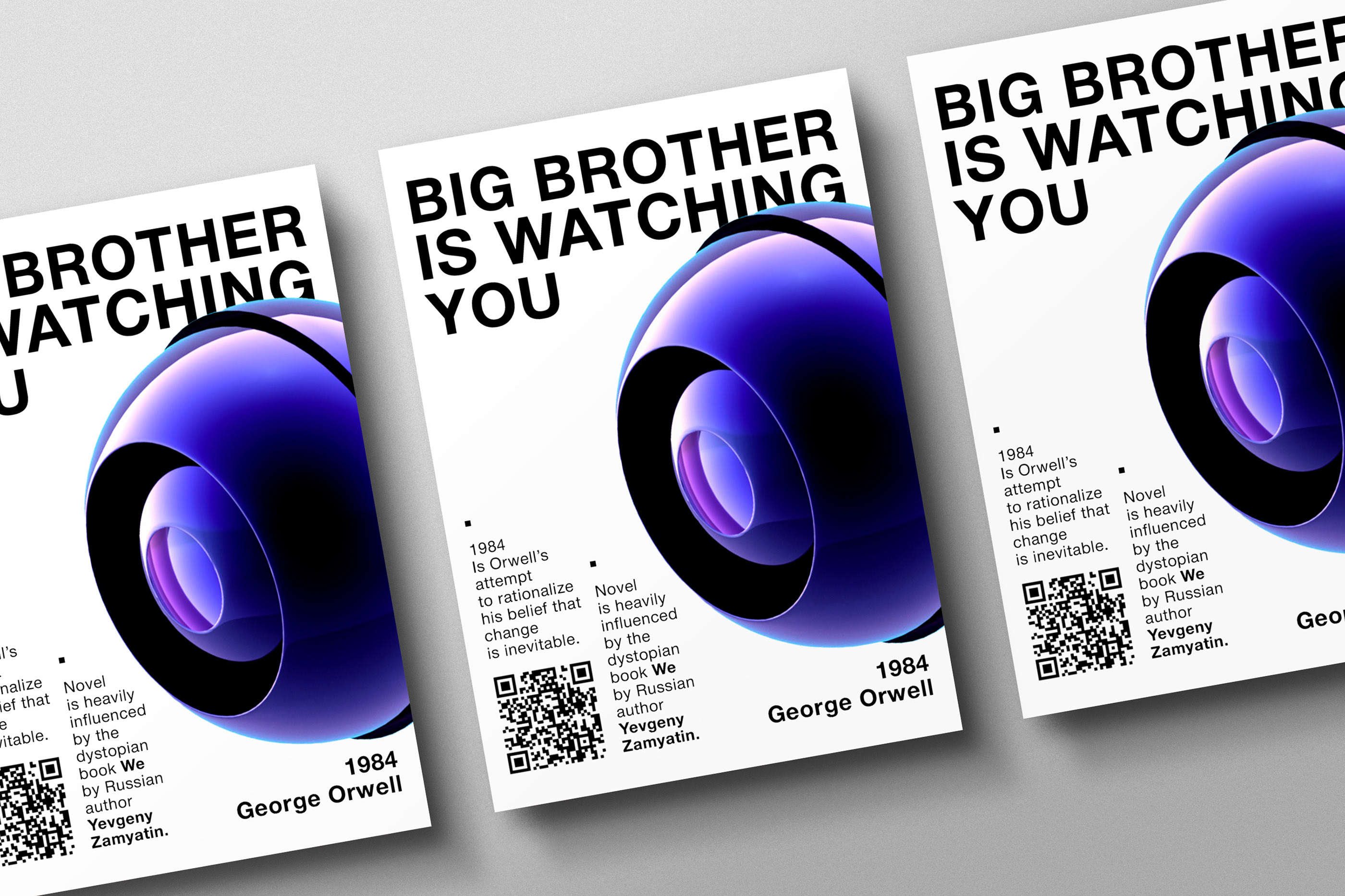 3D poster "Big brother is watching you" — Изображение №2 — Графика, 3D на Dprofile