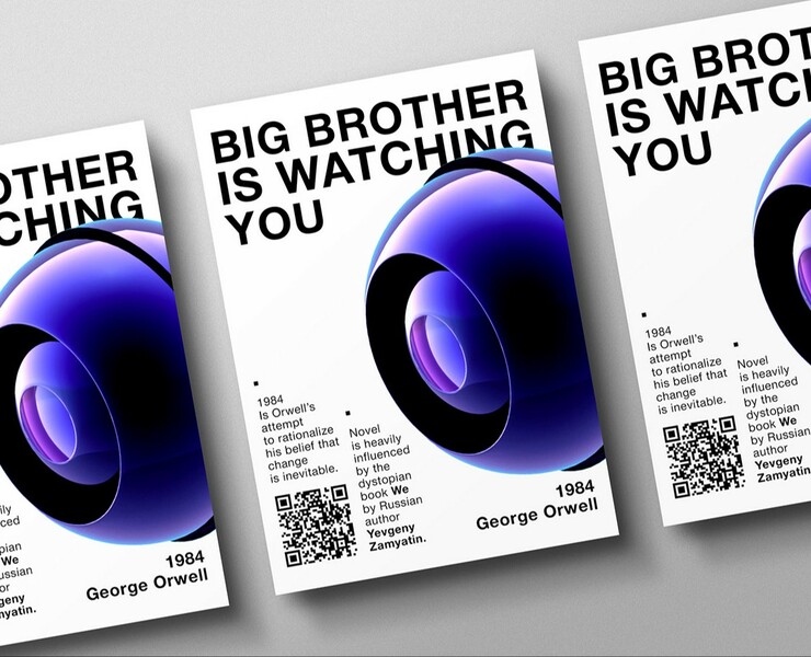 3D poster "Big brother is watching you" — Графика, 3D на Dprofile