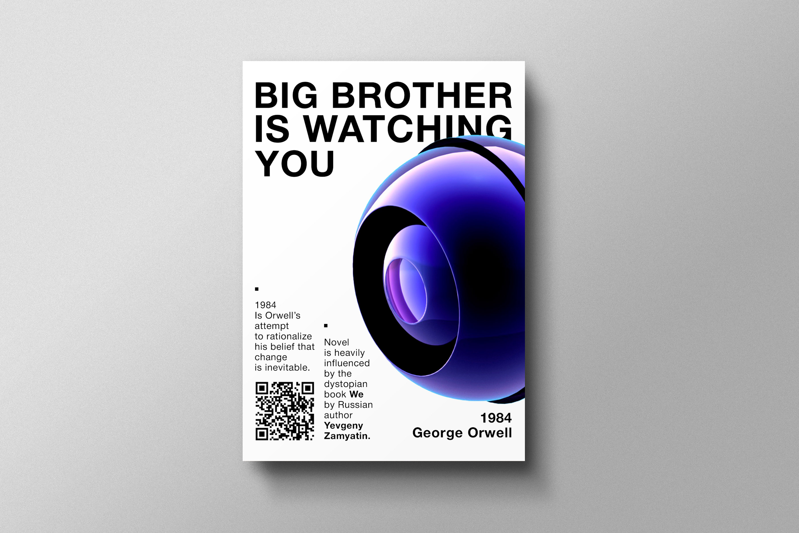 3D poster "Big brother is watching you" — Изображение №1 — Графика, 3D на Dprofile