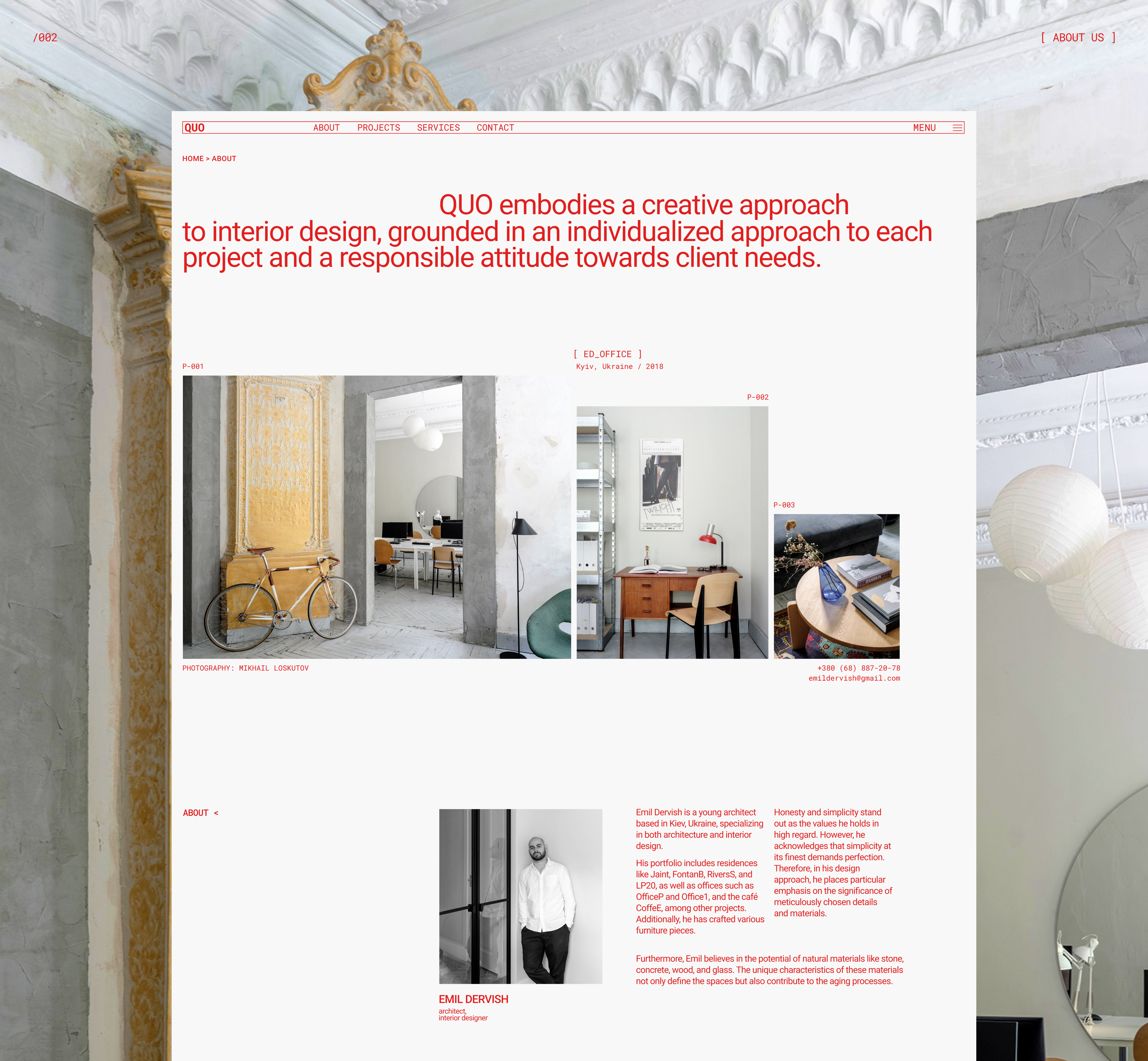 QUO - interior design studio — Изображение №6 — Интерфейсы на Dprofile