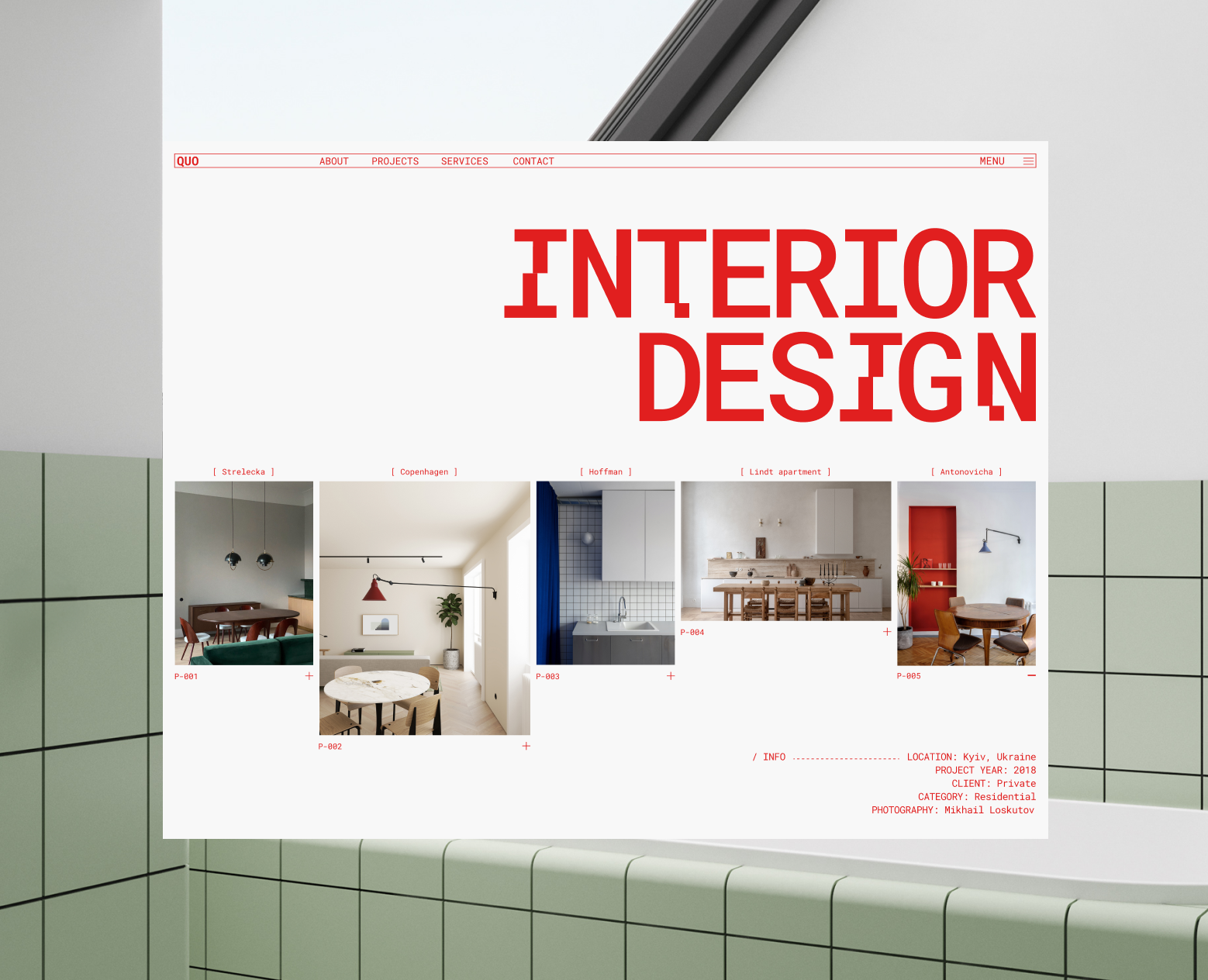 QUO - interior design studio — Интерфейсы на Dprofile