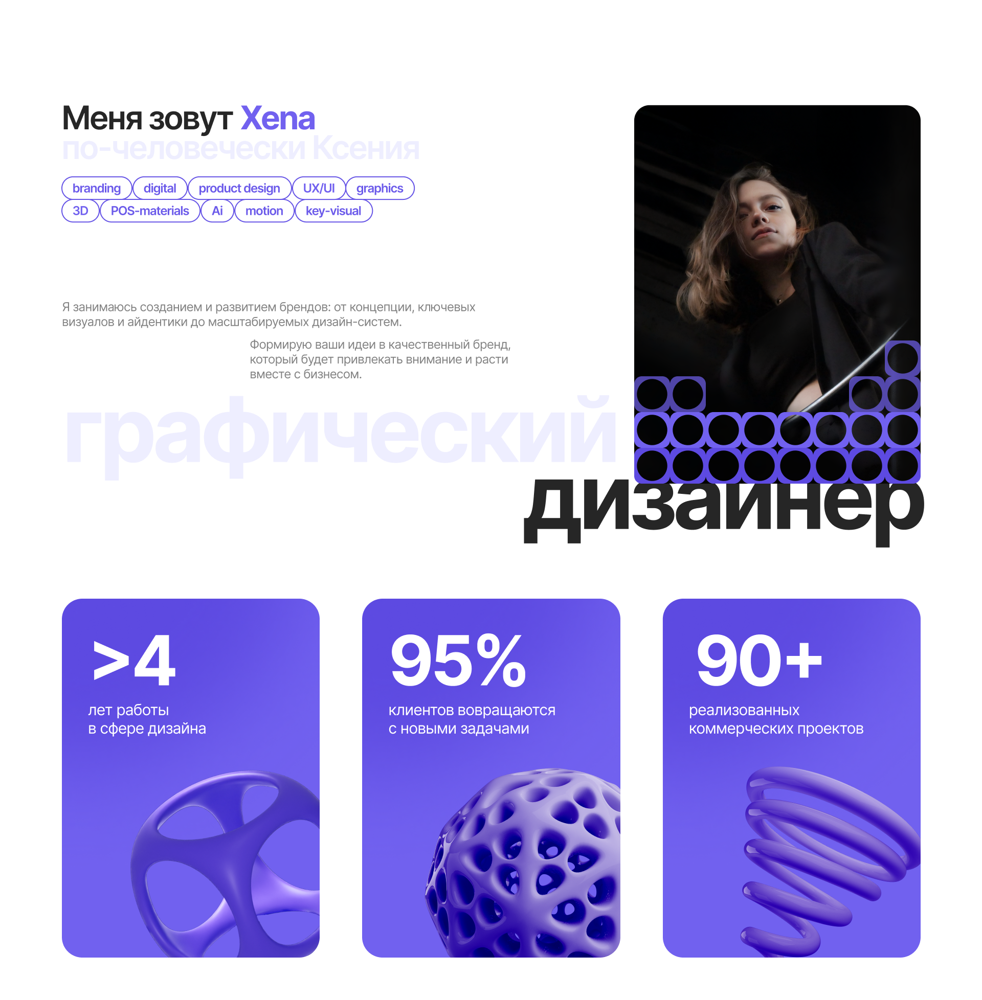 XENA/ Your graphic designer — Изображение №1 — Интерфейсы, Брендинг на Dprofile