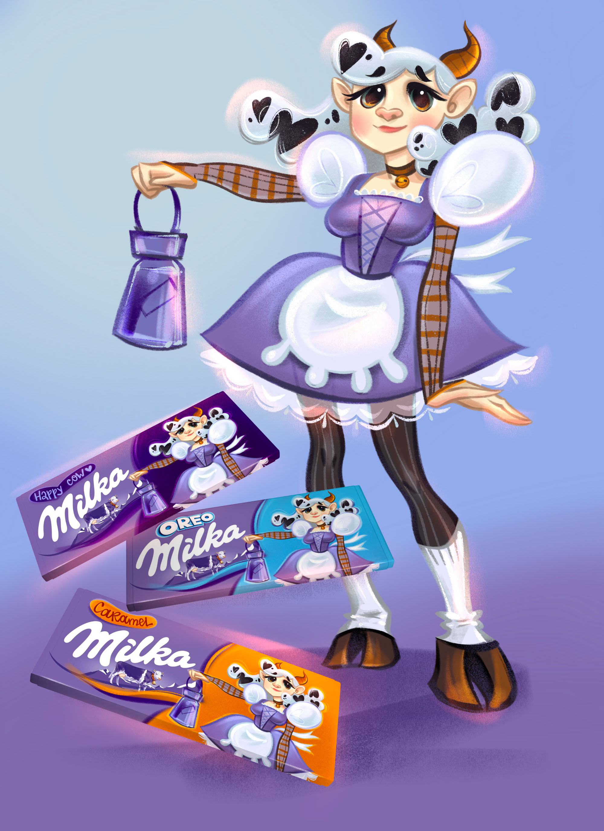ХУМАНИЗАЦИЯ бренда Milka — разработка дизайна упаковки — Изображение №6 — Брендинг, Иллюстрация на Dprofile