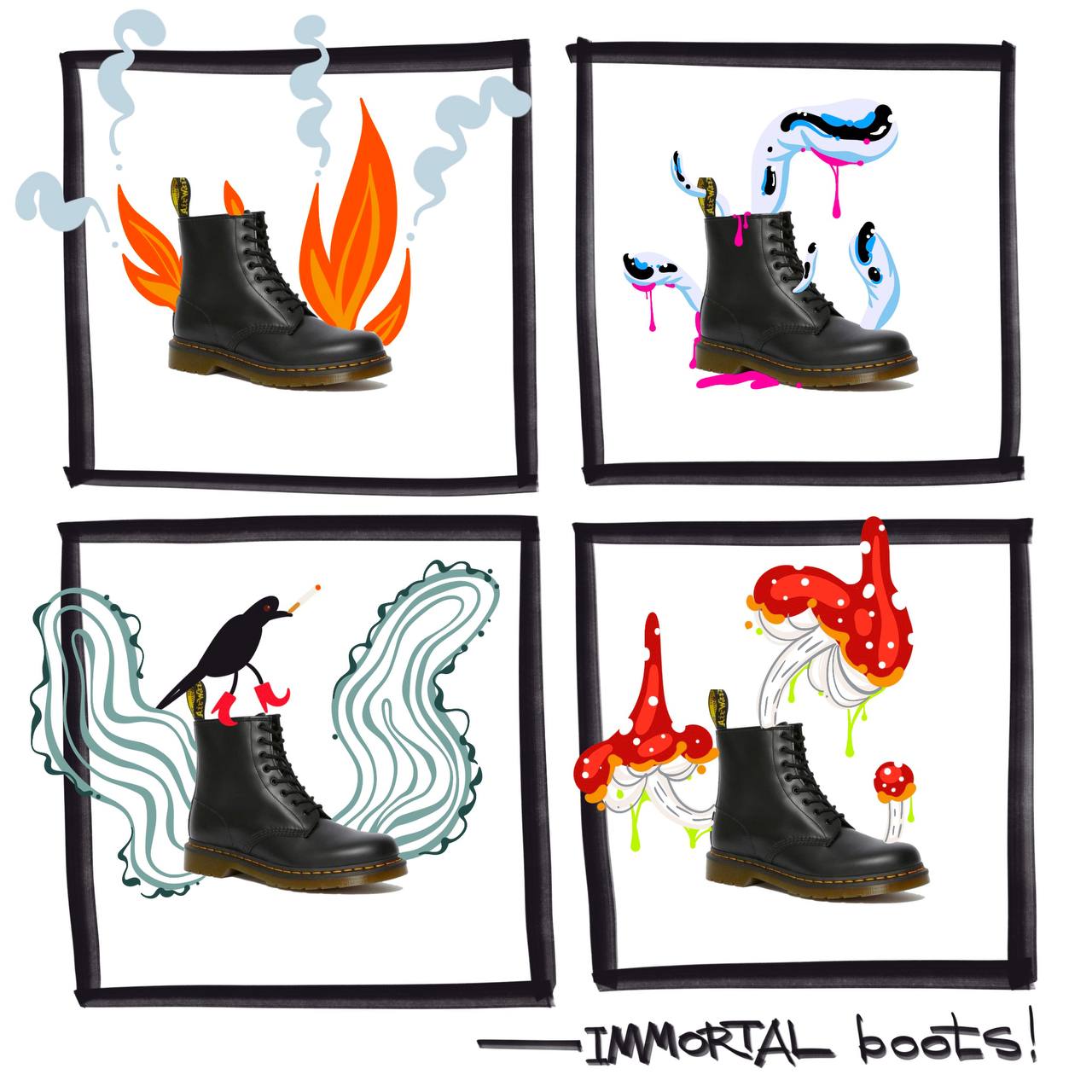 Dr.Martens Collaboration with atomic_woman — Изображение №3 — Брендинг, Иллюстрация на Dprofile