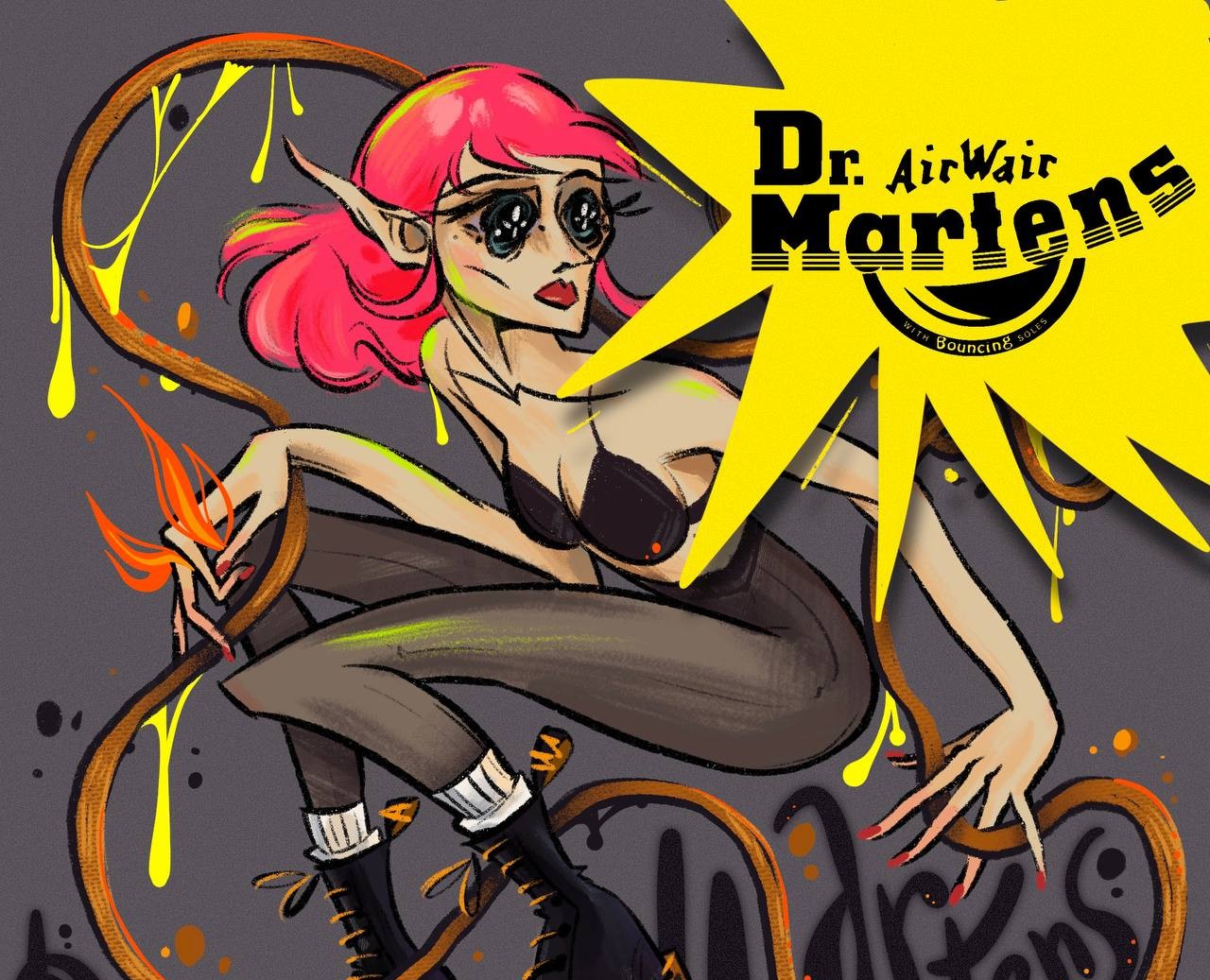 Dr.Martens Collaboration with atomic_woman — Брендинг, Иллюстрация на Dprofile