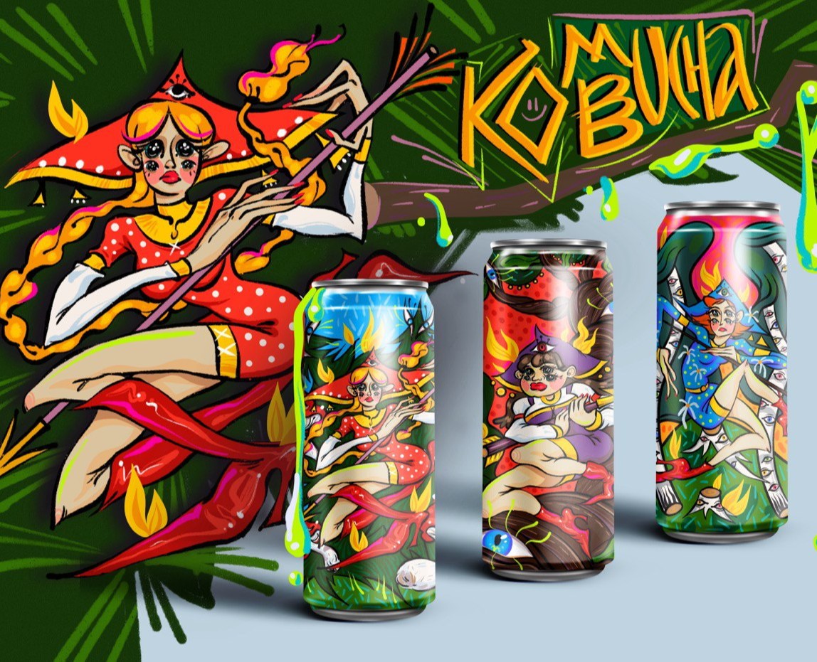 KOMBUCHA иллюстрация к упаковке — Брендинг, Иллюстрация на Dprofile