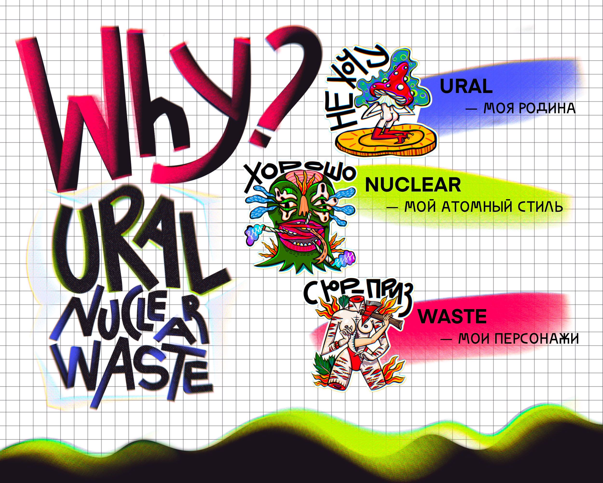 URAL NUCLEAR WASTE — Стикерпак — Изображение №4 — Брендинг, Иллюстрация на Dprofile