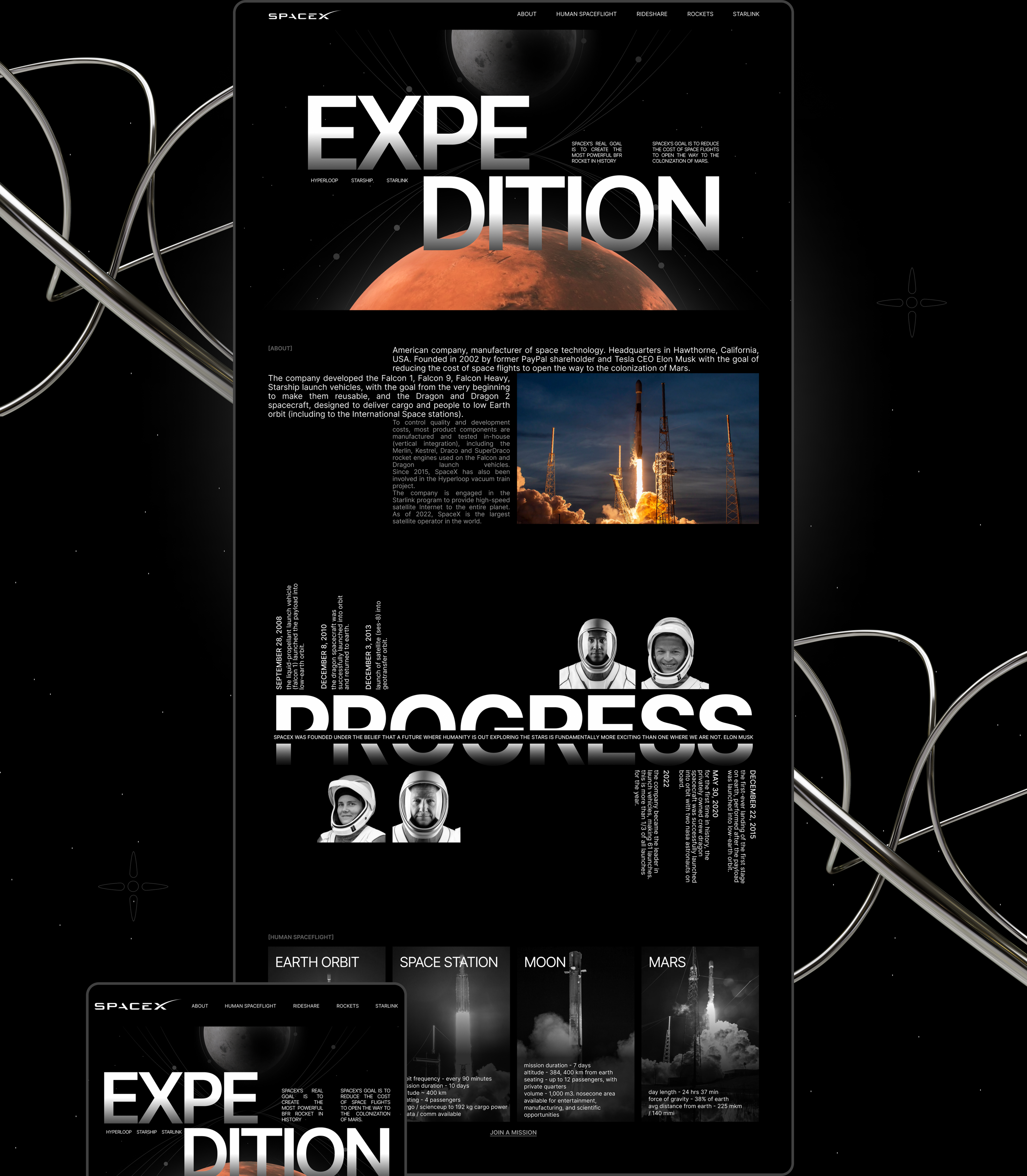 SPACEX — Изображение №2 — Интерфейсы, Графика на Dprofile