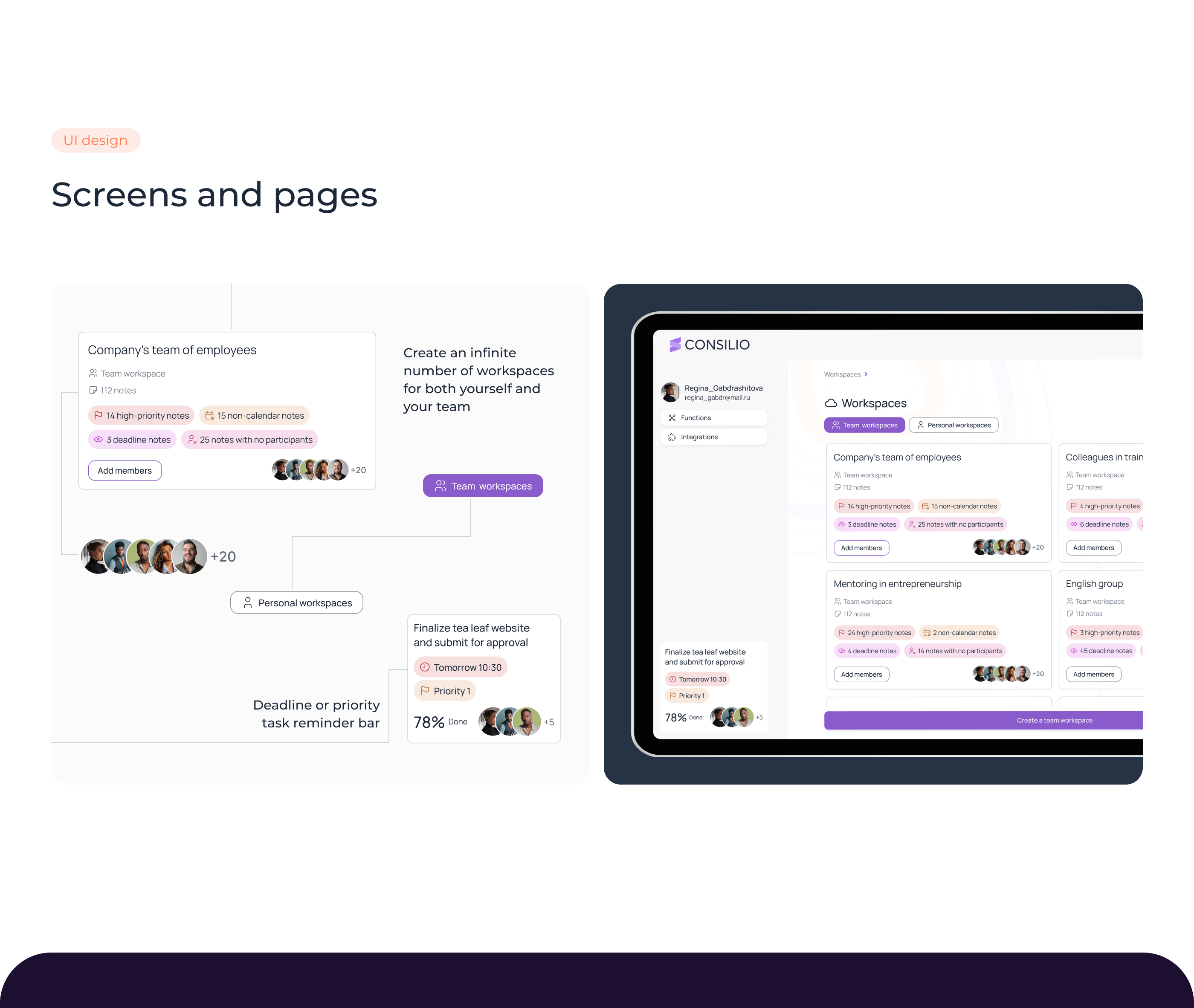 Task manager CONSILIO UX/UI design Mobile and web — Изображение №14 — Интерфейсы на Dprofile
