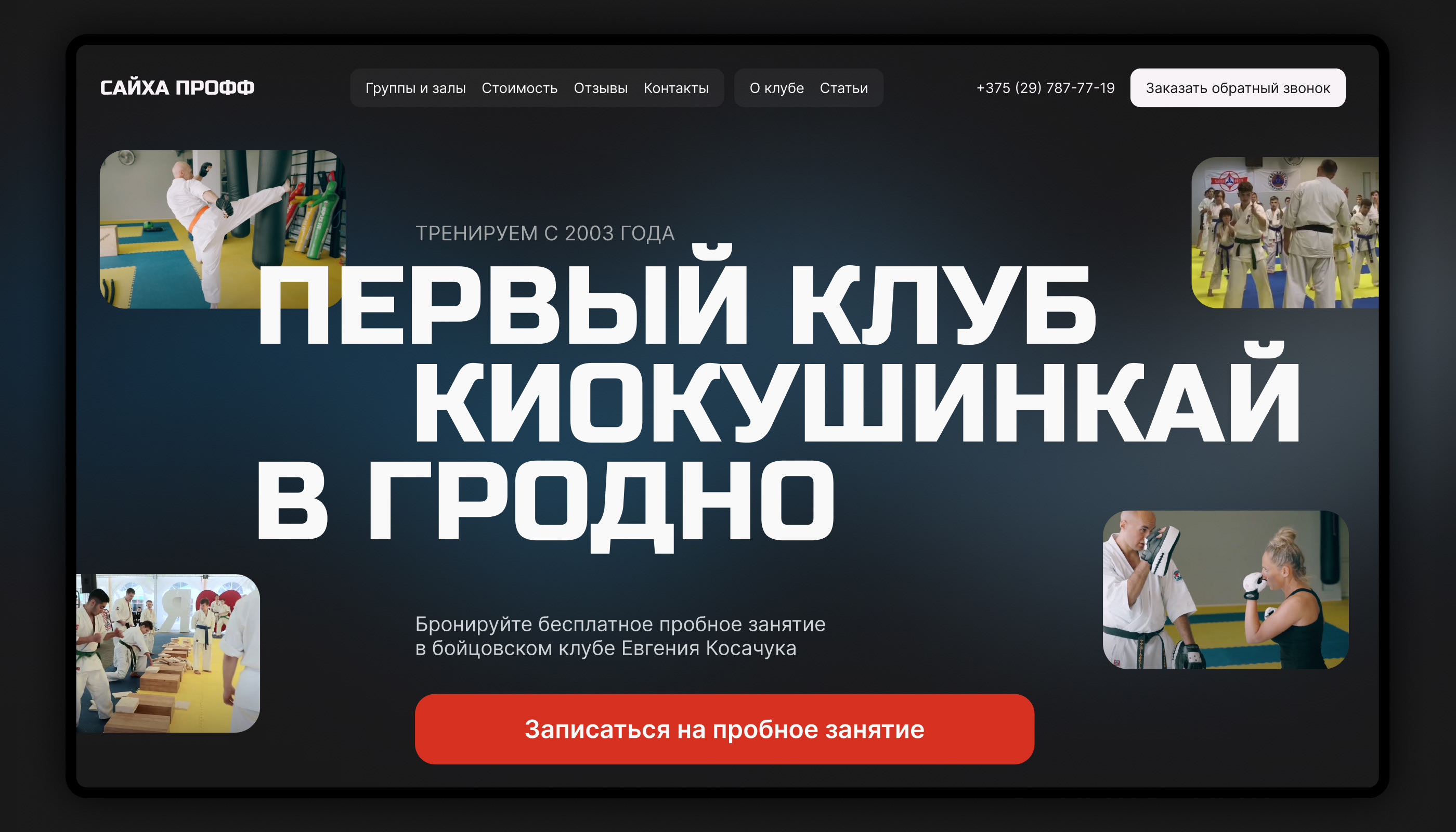 Website Design | Karate school — Изображение №1 — Интерфейсы на Dprofile
