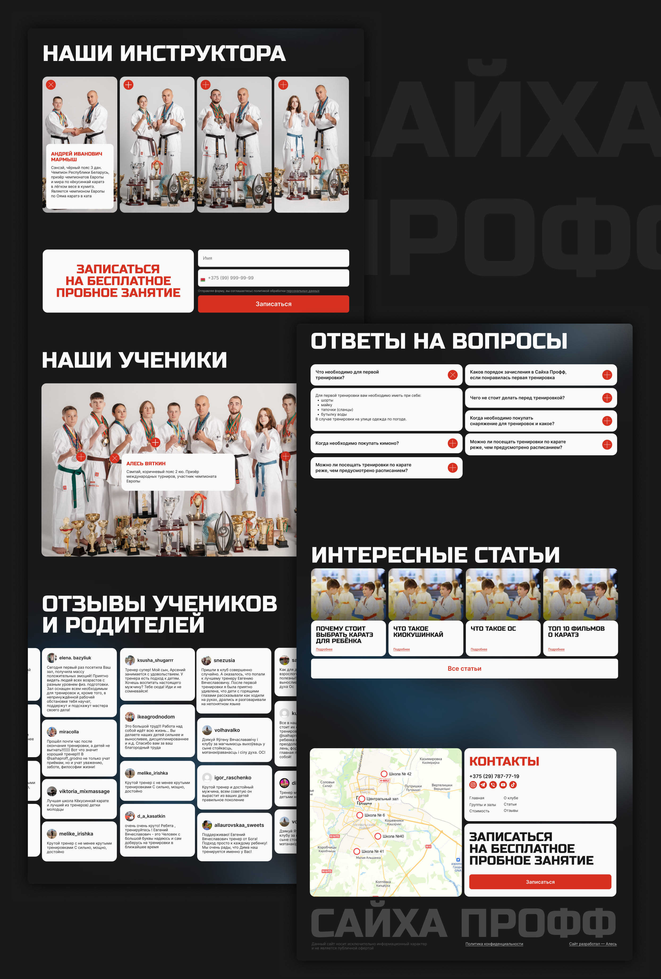 Website Design | Karate school — Изображение №7 — Интерфейсы на Dprofile