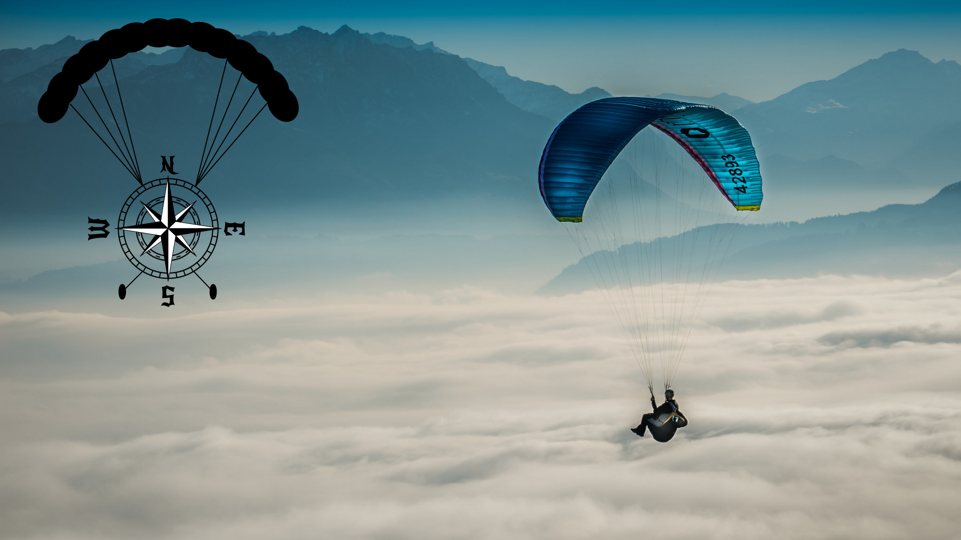 Paragliding school logo — Изображение №1 — Иллюстрация, Графика на Dprofile