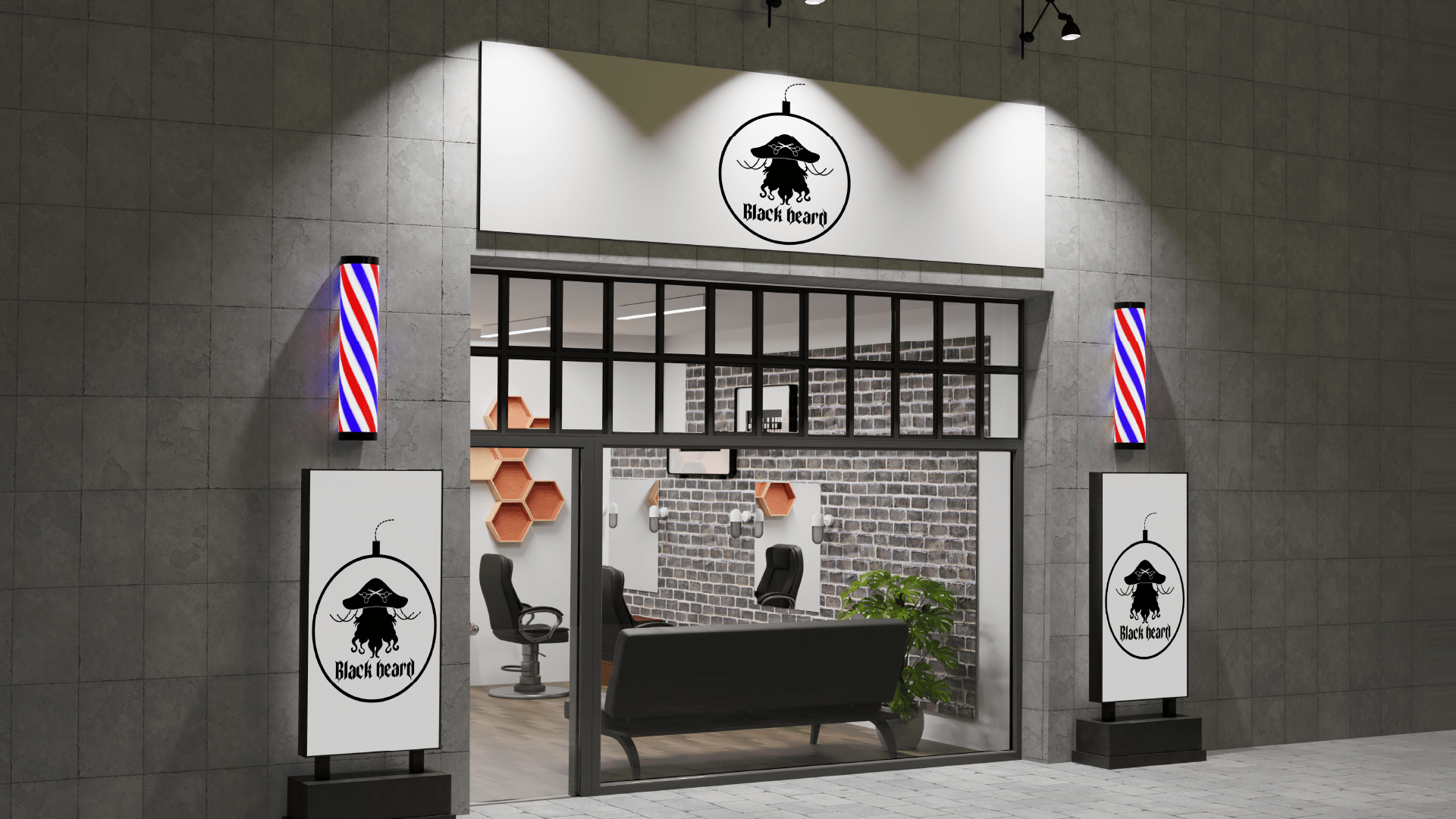 Barbershop logo — Изображение №3 — Иллюстрация, Графика на Dprofile