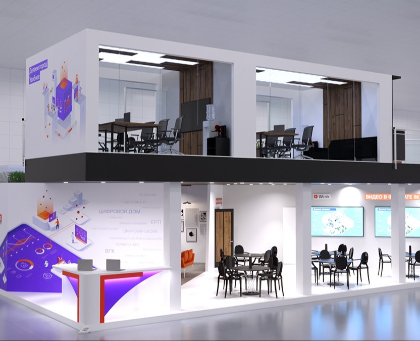 Двухэтажный выставочный стенд — 3D на Dprofile