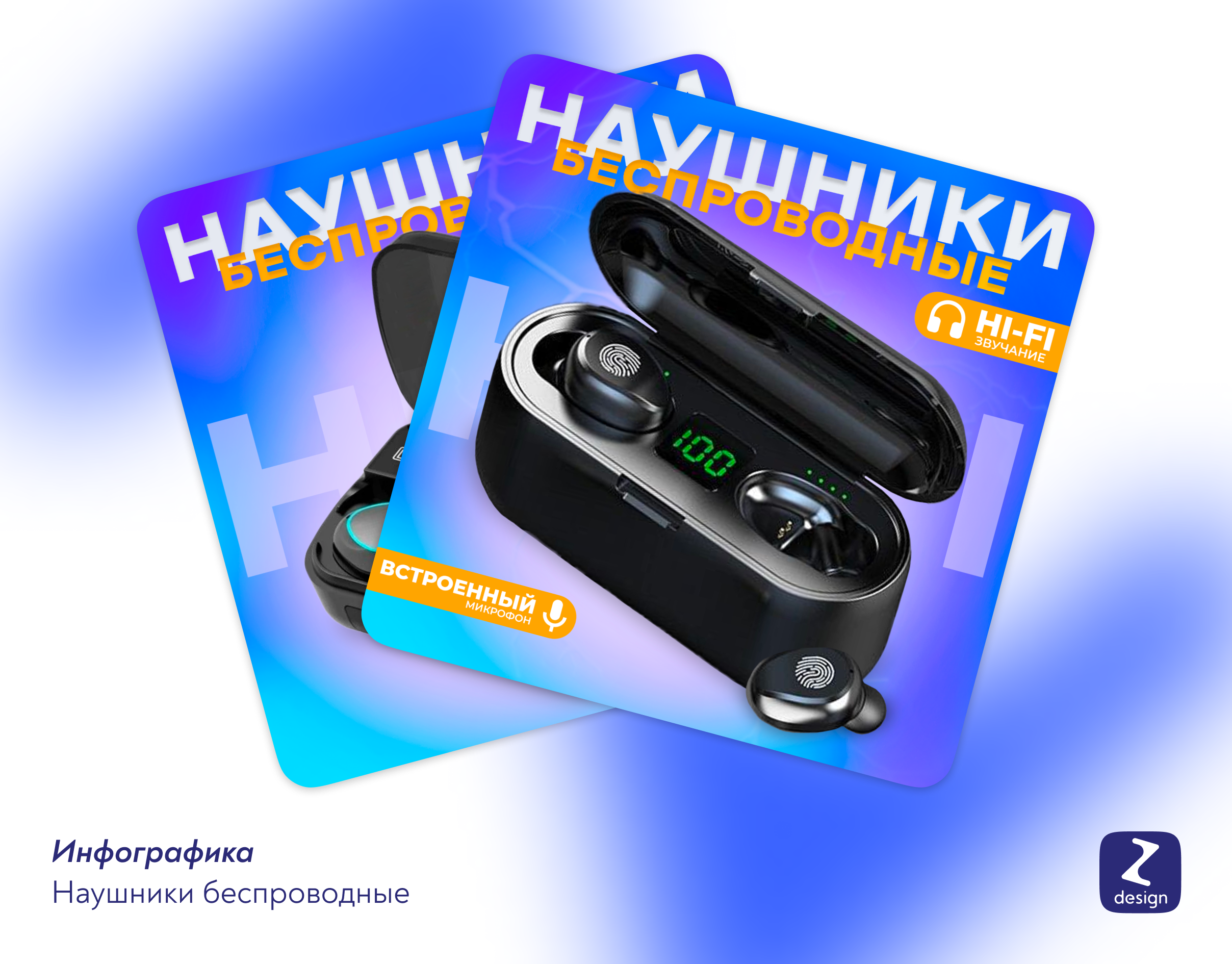 Инфографика для беспроводных наушников | Ozon — Изображение №2 — Графика на Dprofile