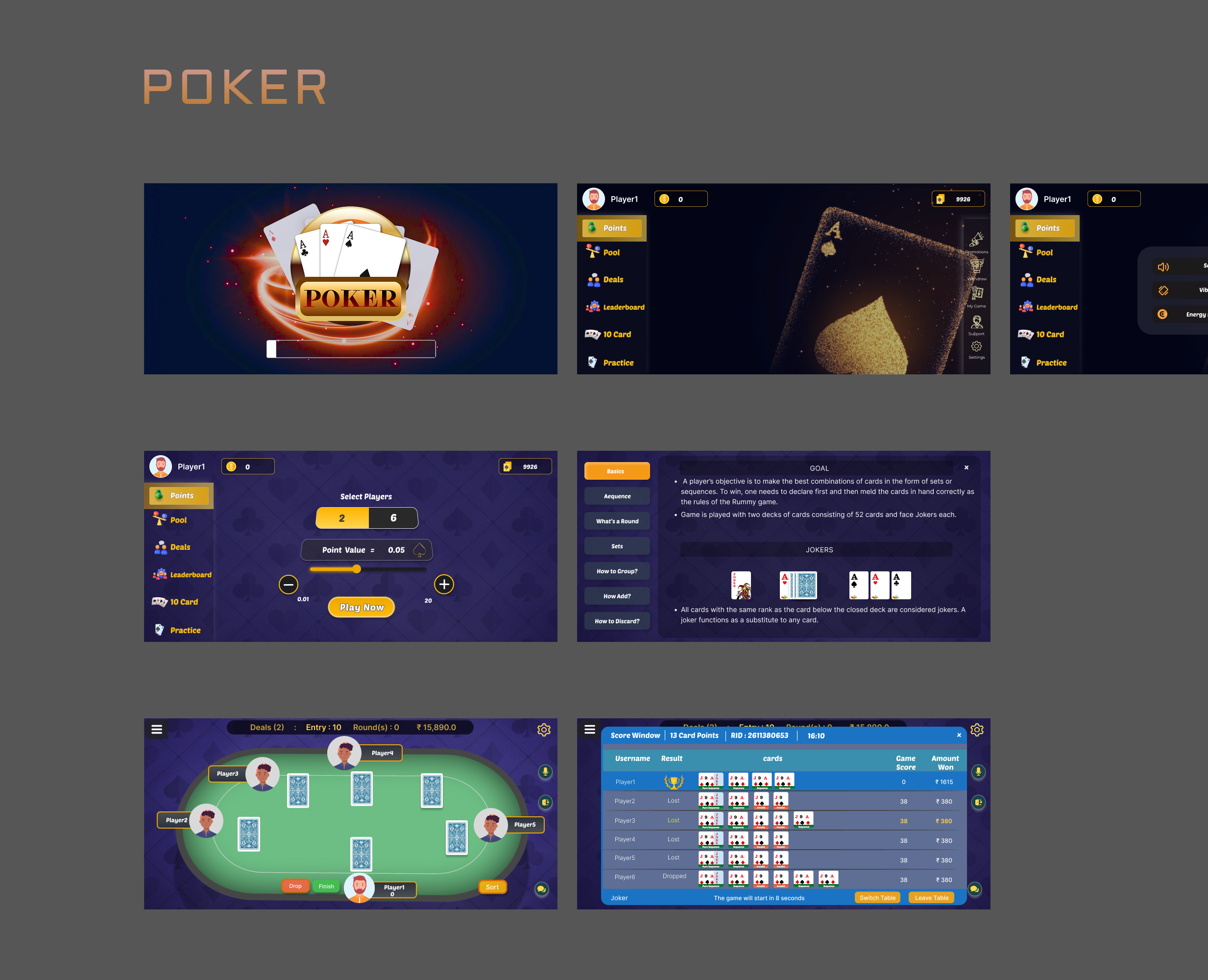 POKER — Интерфейсы, Иллюстрация на Dprofile