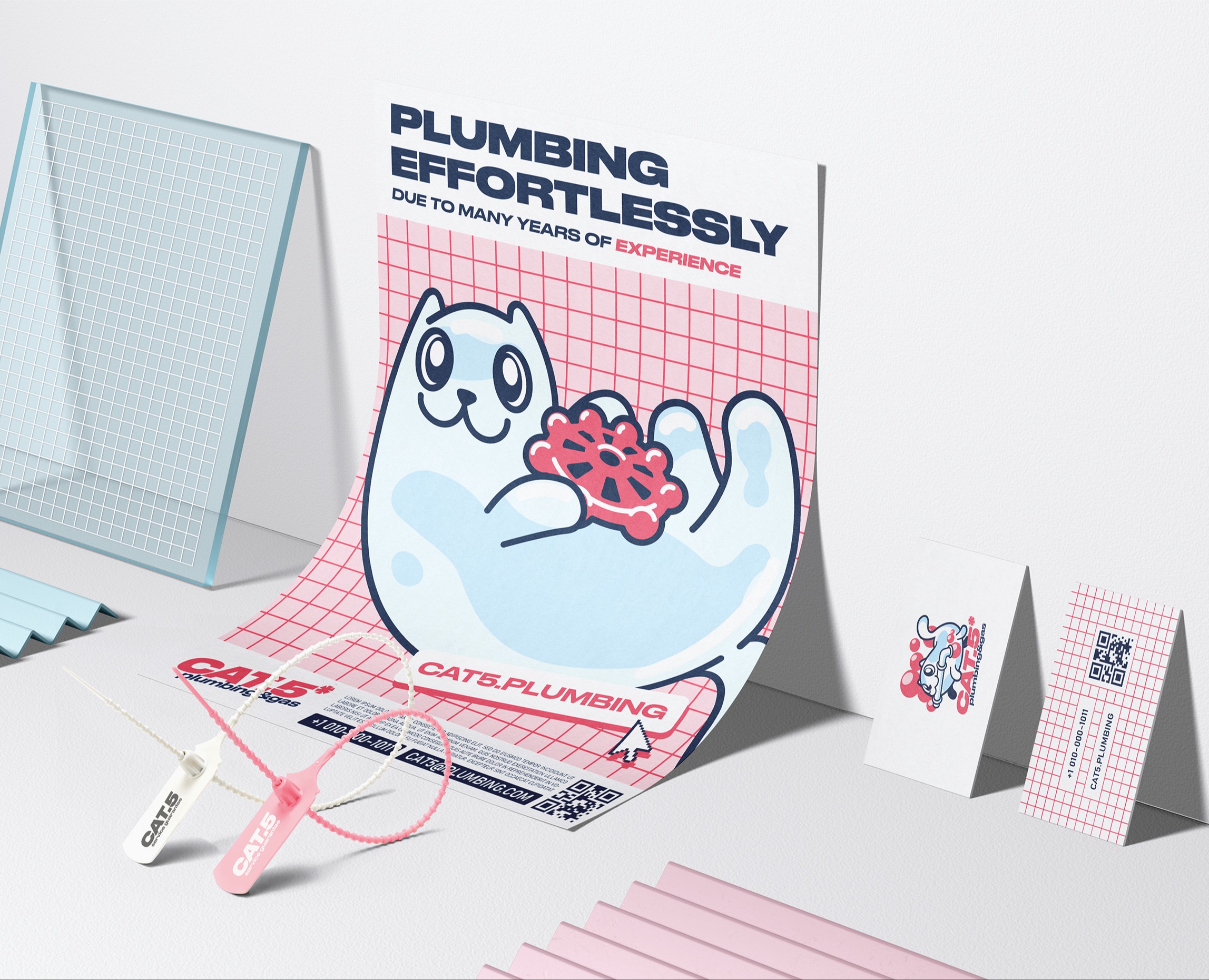 CAT5 Plumbing and gas — Брендинг, Иллюстрация на Dprofile